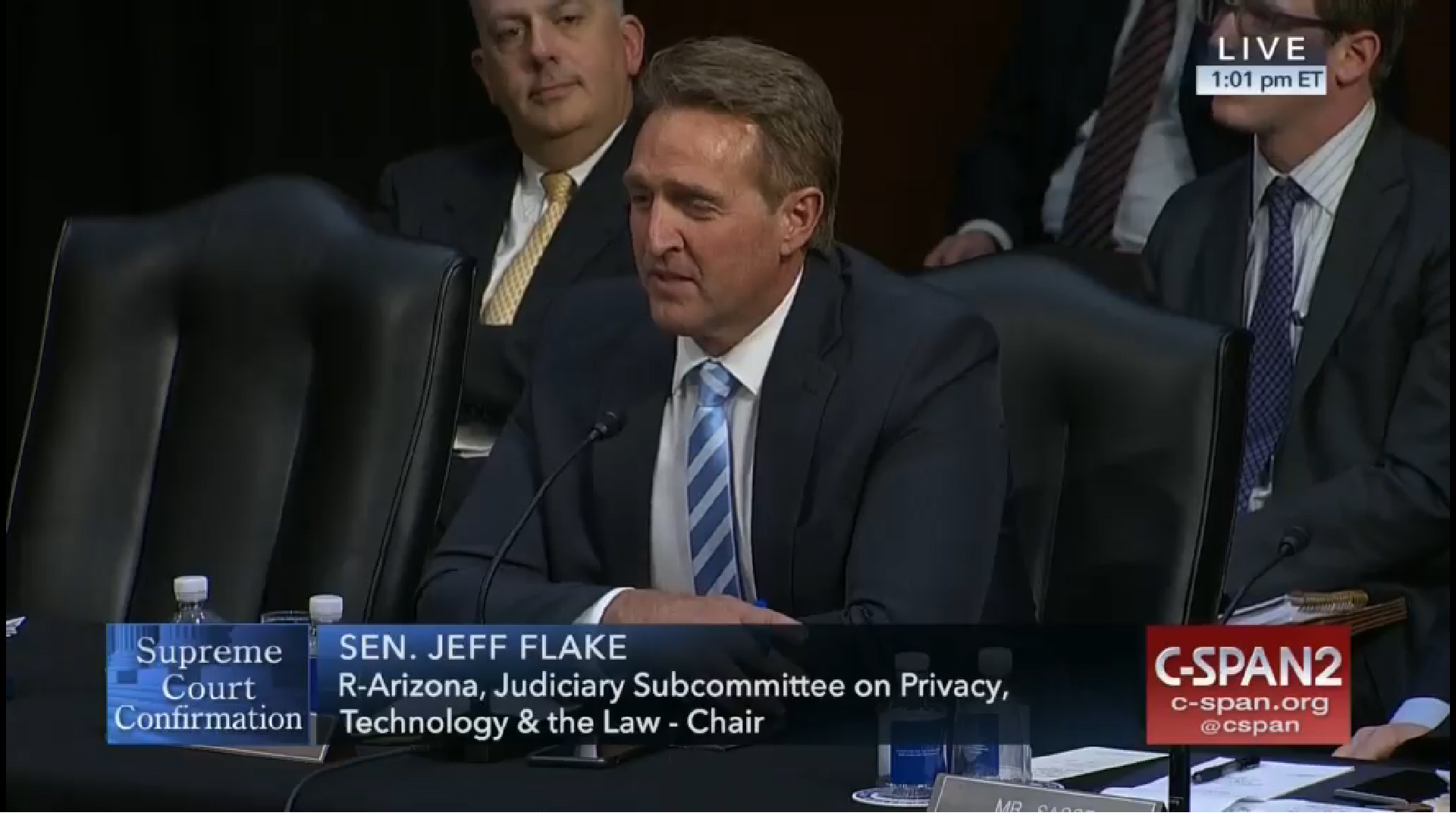 Sen. Jeff Flake, R-Arizona, spoke April 3 before a Senate committee voted to send the Supreme Court nomination of Judge Neil Gorsuch to the Senate floor.