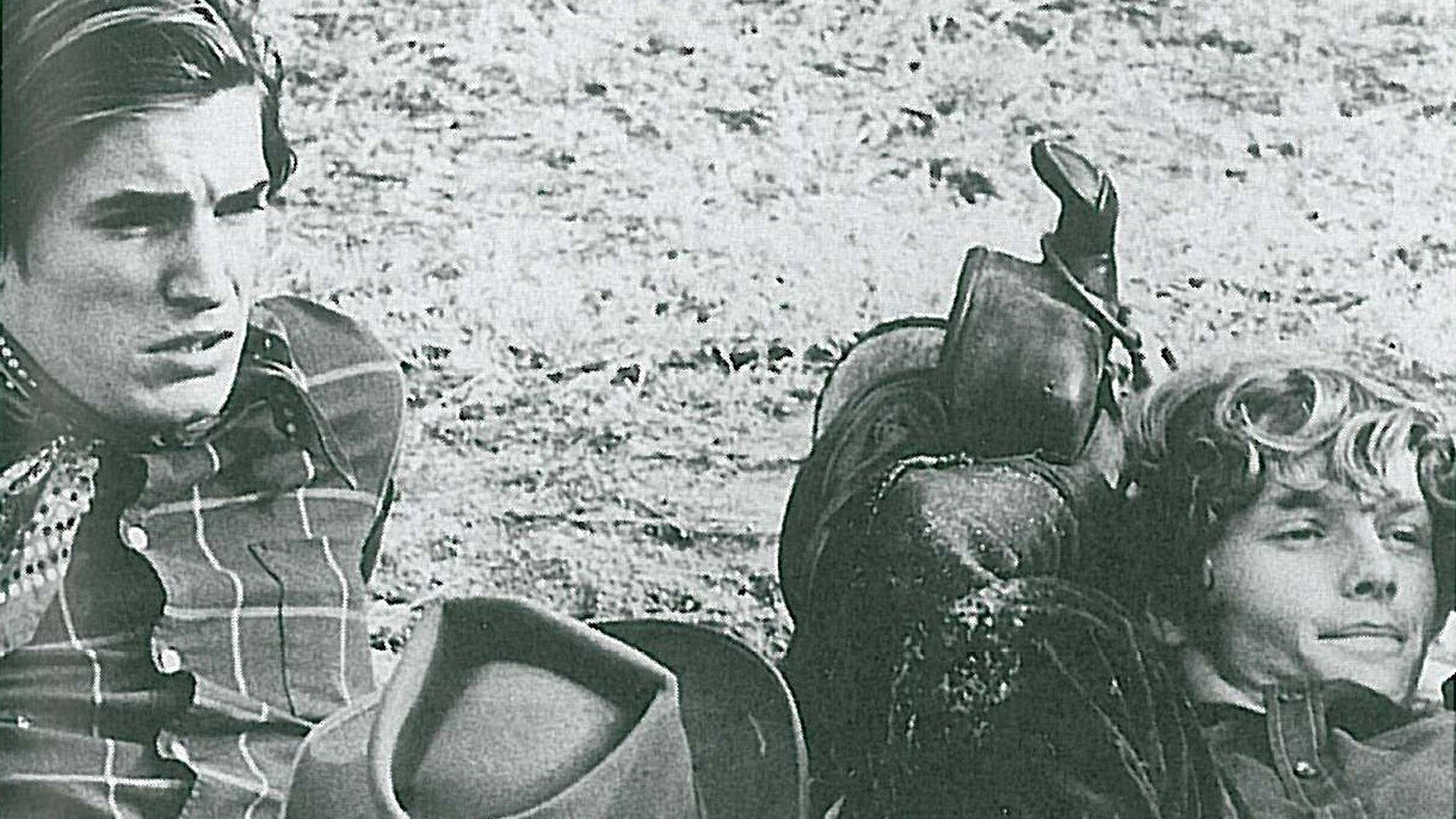 Actors Joe Dallesandro and Tom Hompertz in Andy Warhol's "Lonesome Cowboys".