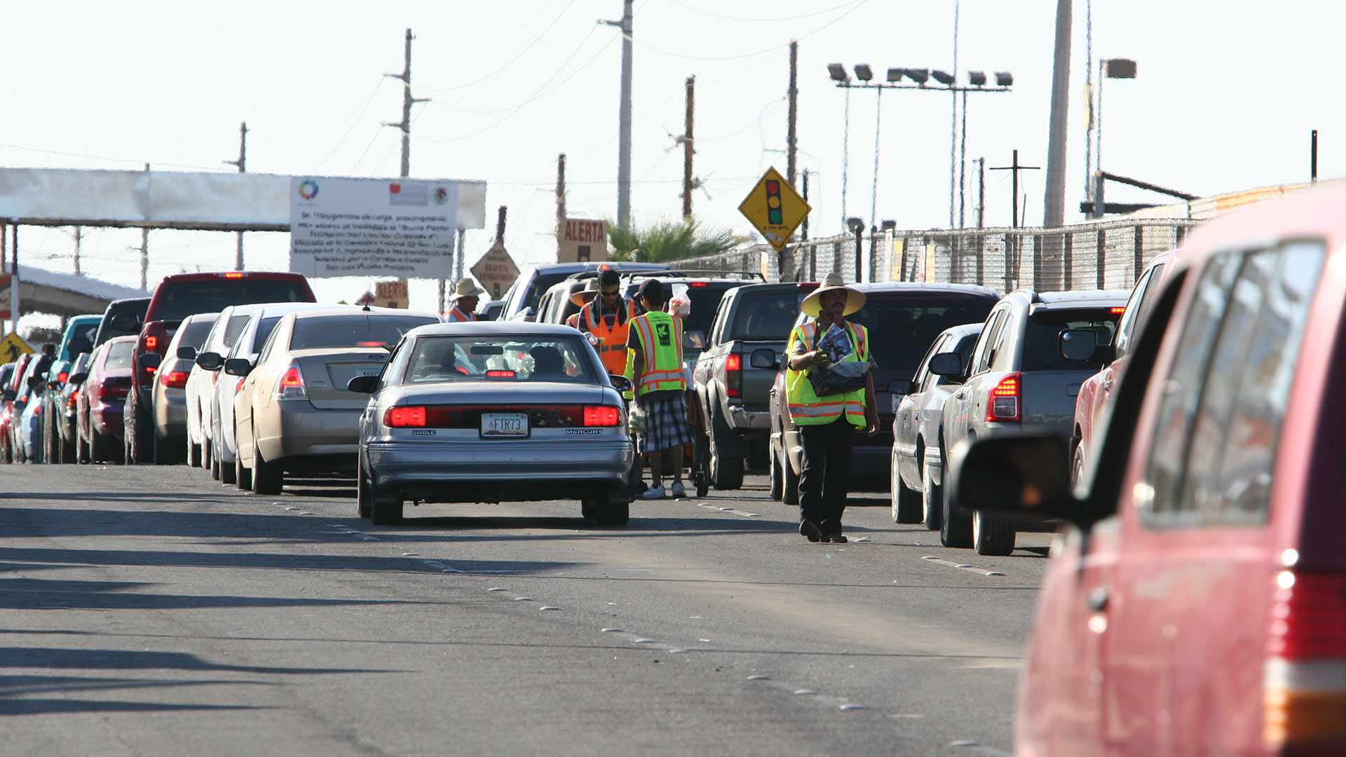 Afternoon traffic heading into the U.S. builds up at the San Luis Port of Entry in San Luis Río Colorado, Sonora, 2011.