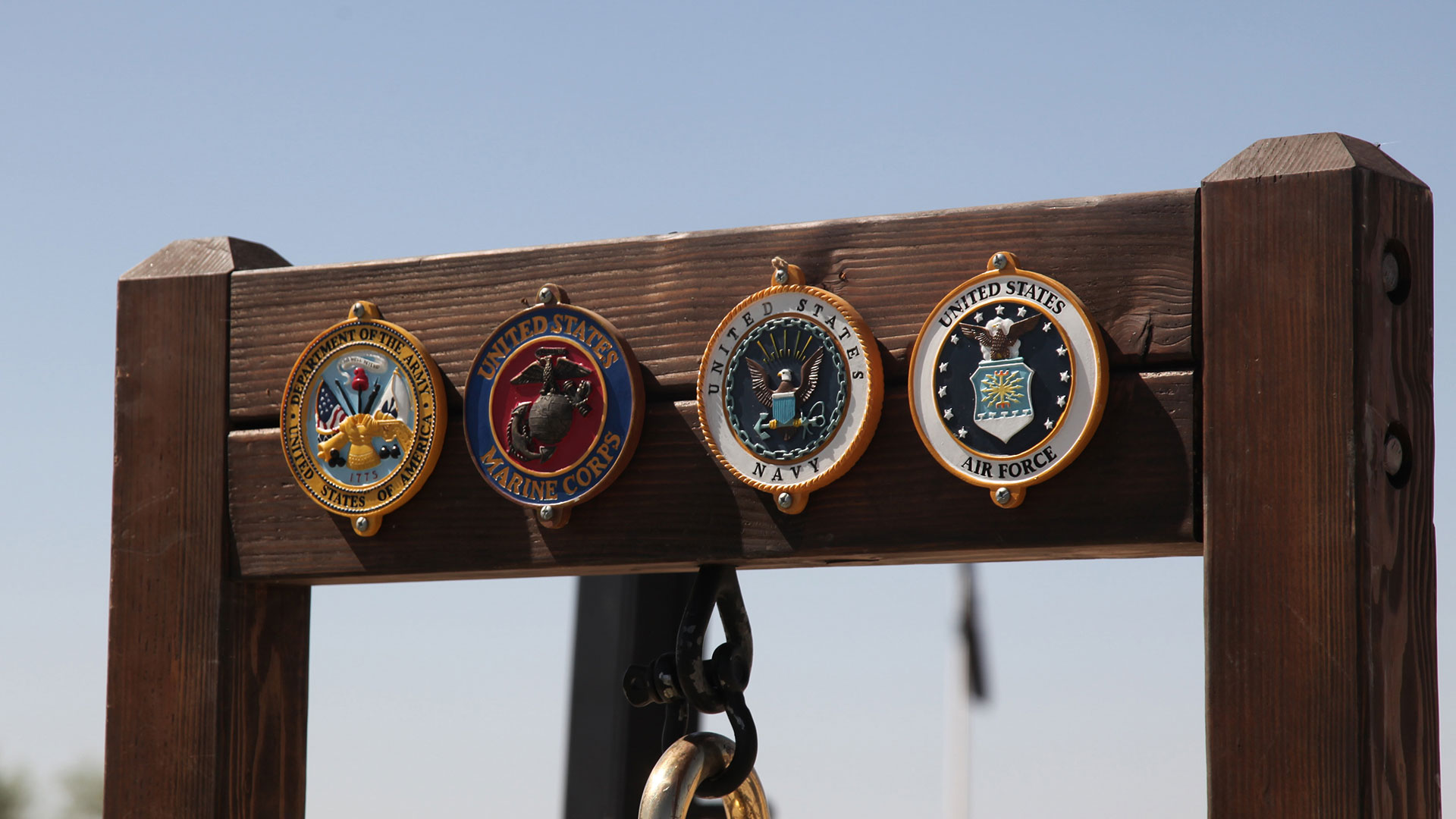 Seals representing each branch of the armed services