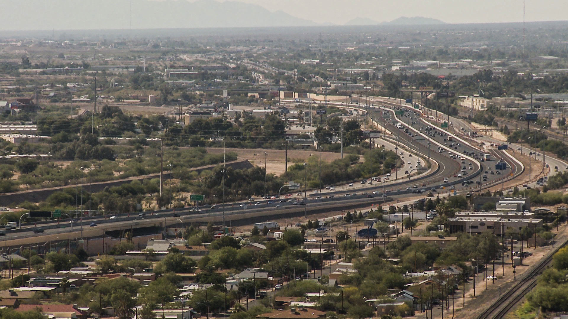 Cars moving through Tucson.