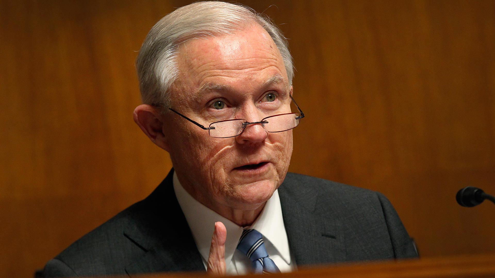 Then- Sen. Jeff Sessions during remarks before the Senate Subcommittee on Immigration and the National Interest, in Washington, D.C., Jan. 20, 2016. 