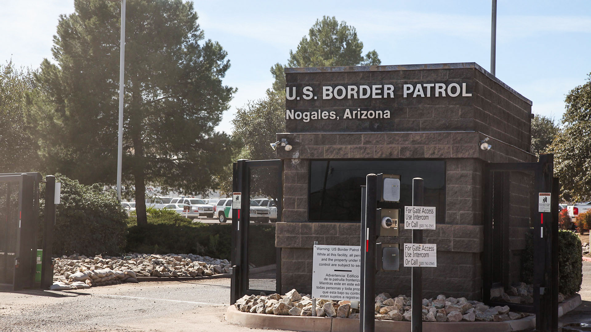 The gate at the Nogales Border Patrol Station, February 2017.