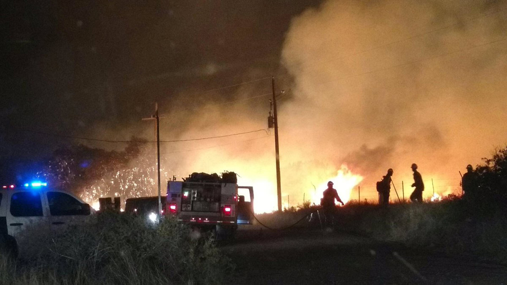 Crews battle the Encino Fire, which started on the evening of June 20, 3017 near the town of Sonoita.