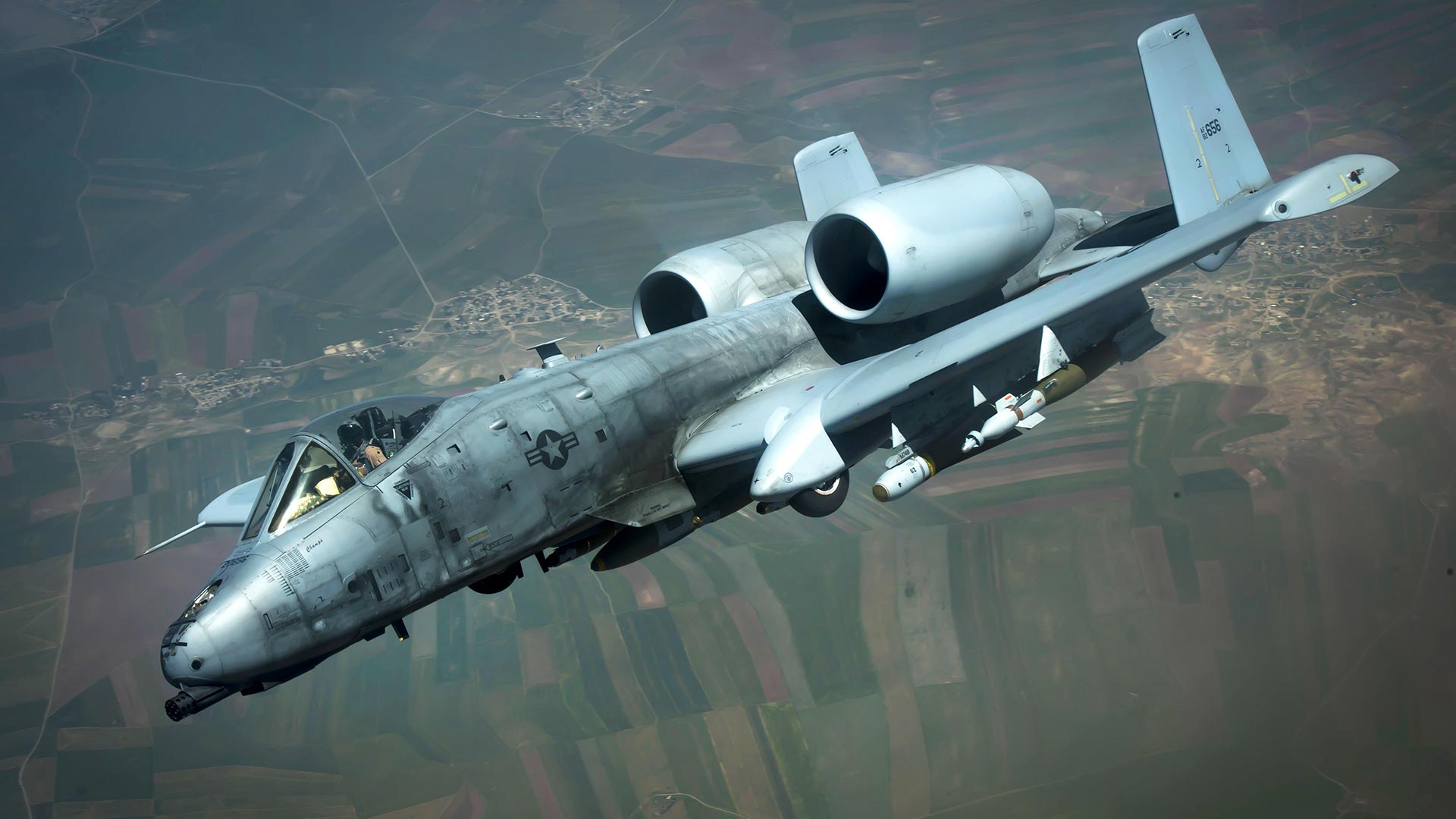 An A-10 Thunderbolt II flying for a mission in support of Operation Inherent Resolve, May 2017.