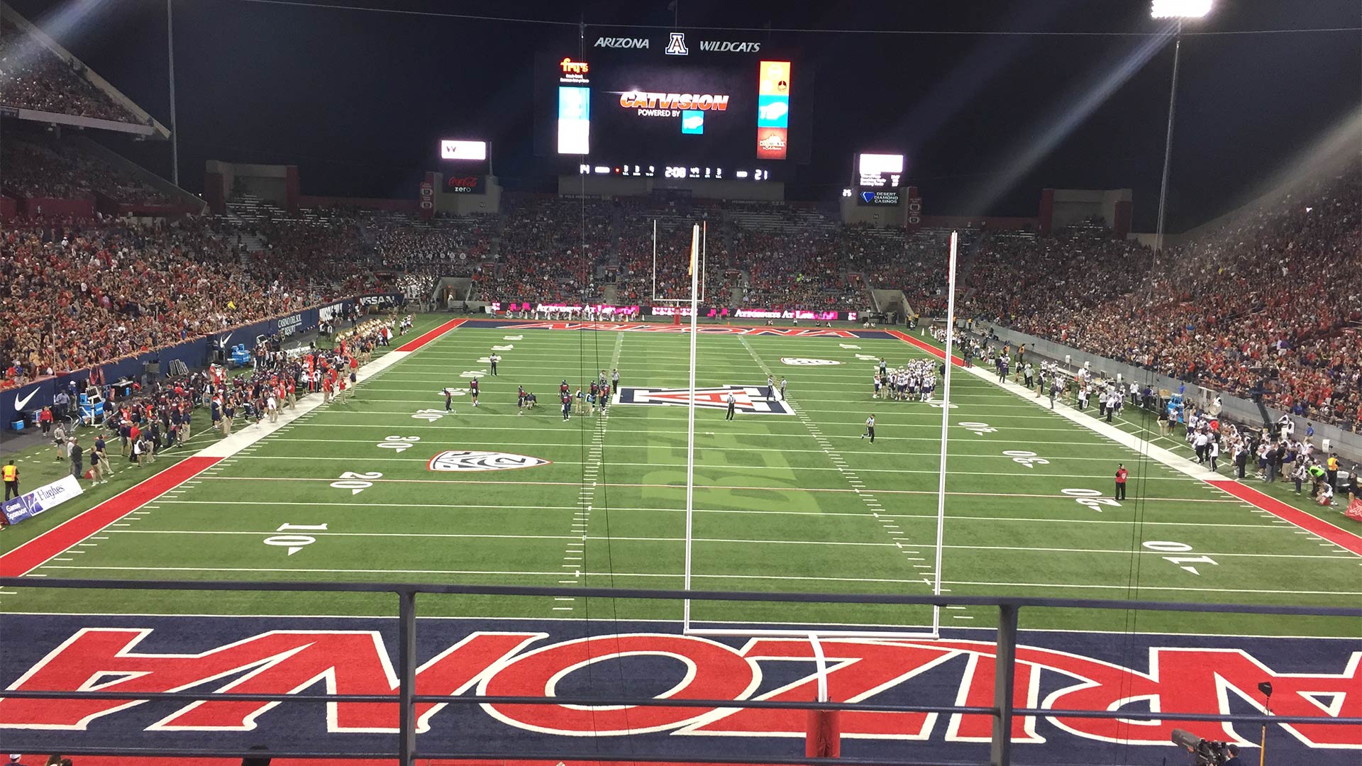 View from the north end zone at Arizona Stadium.