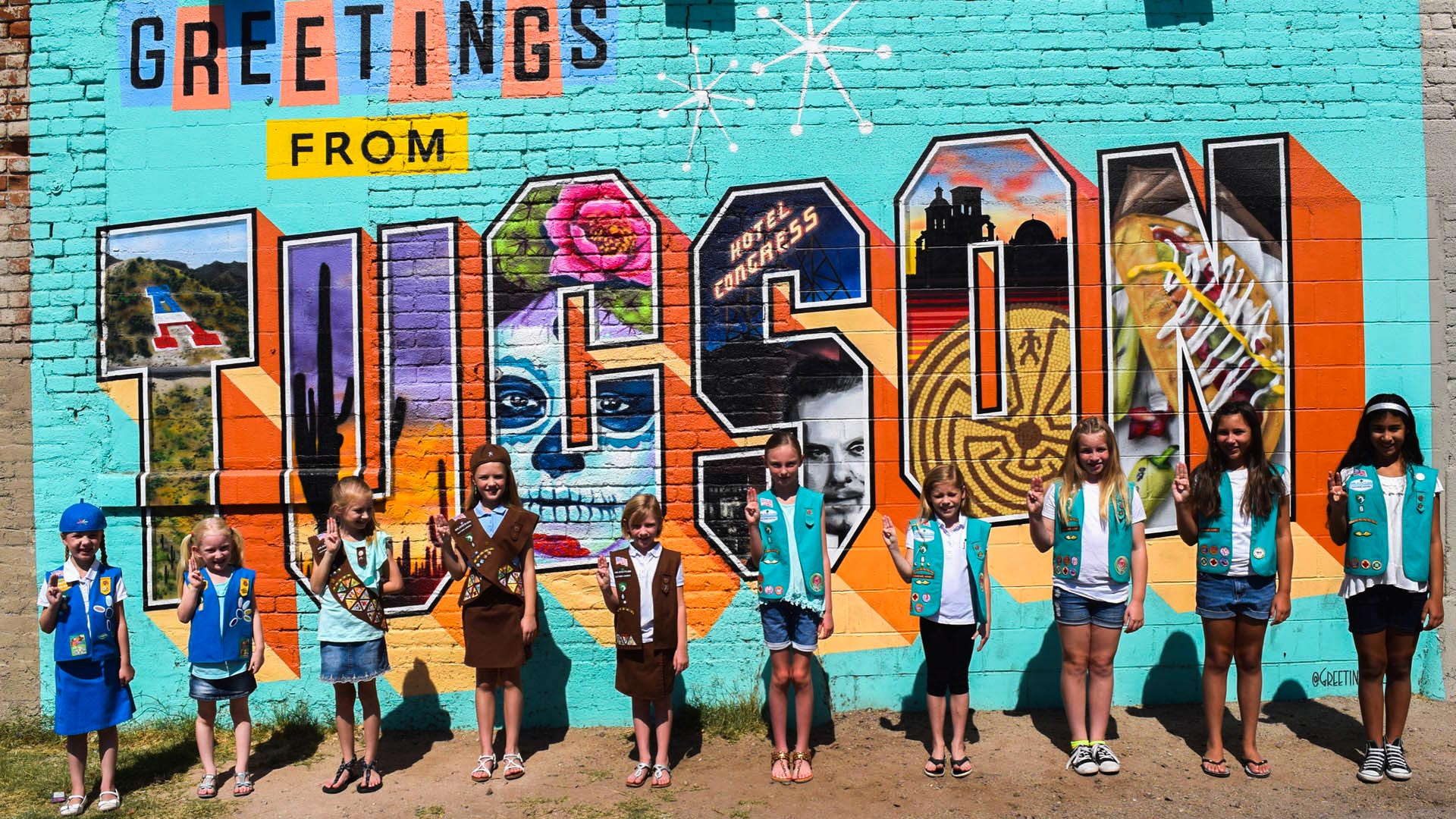 Girl Scouts from Tucson Troop 6.