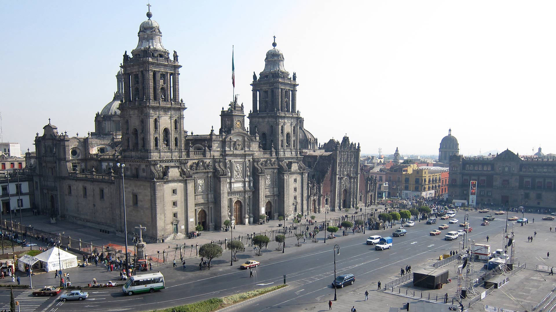 The cathedral in the Zócalo, or central plaza, of Mexico City.