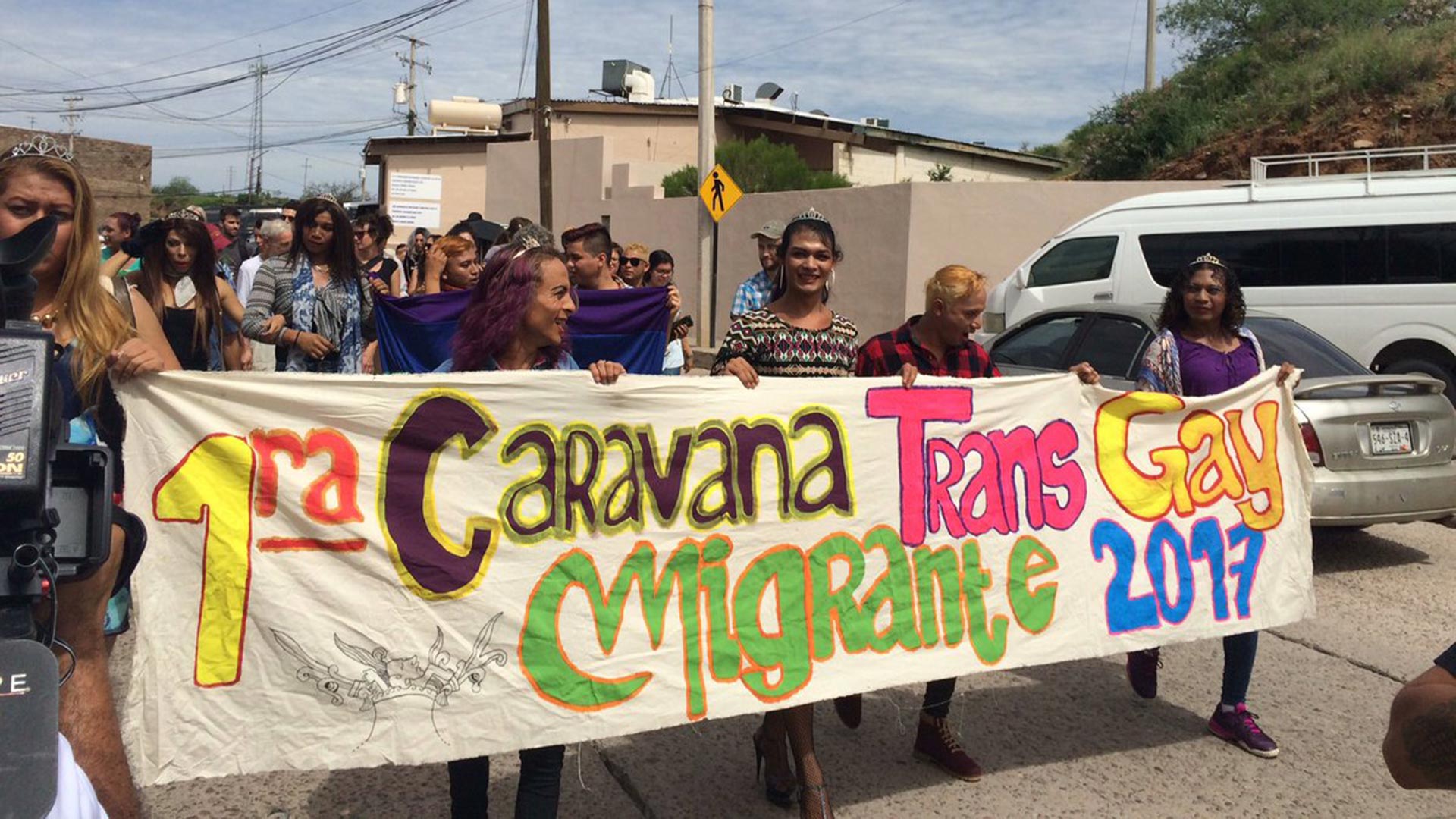 12 transgender women and 5 gay males from Central America and Mexico ask for asylum at the U.S. Mexico border in Nogales.   