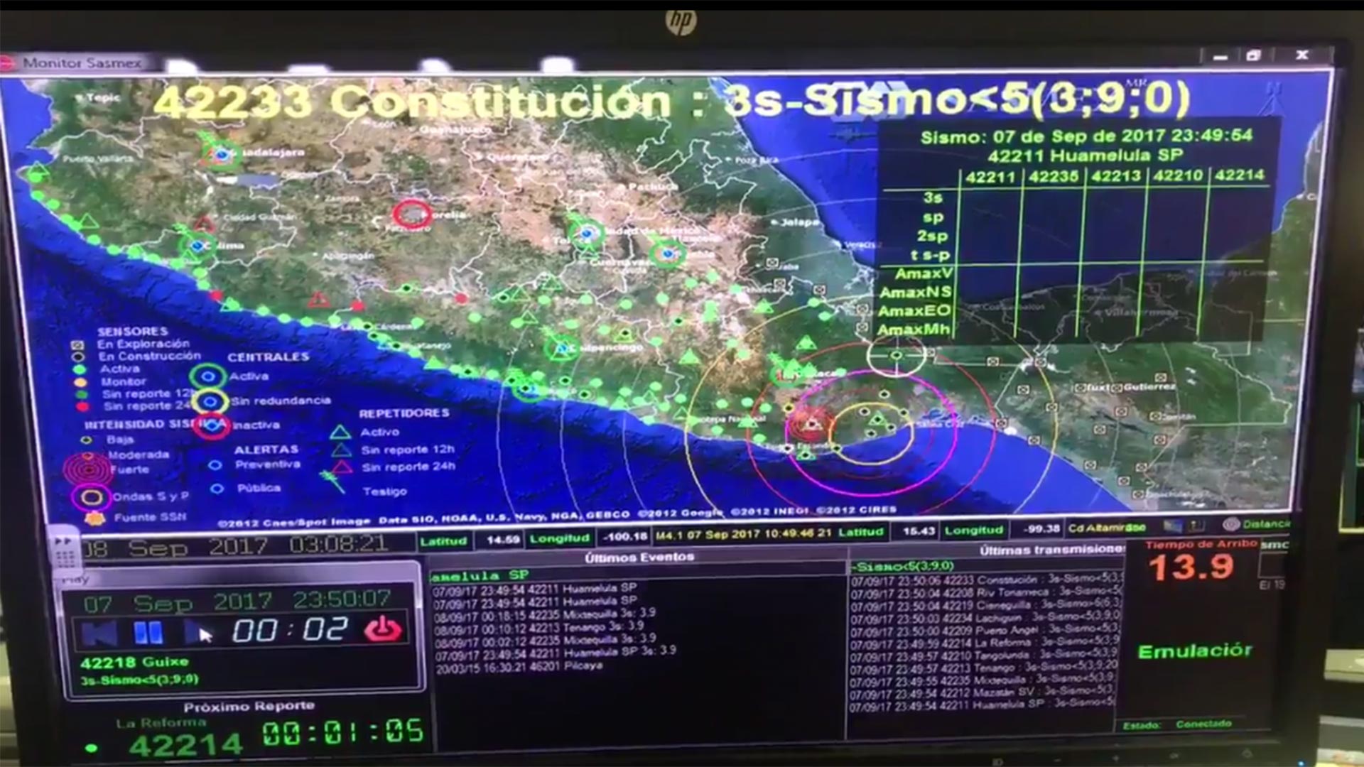 A National Seismologic Service monitor

