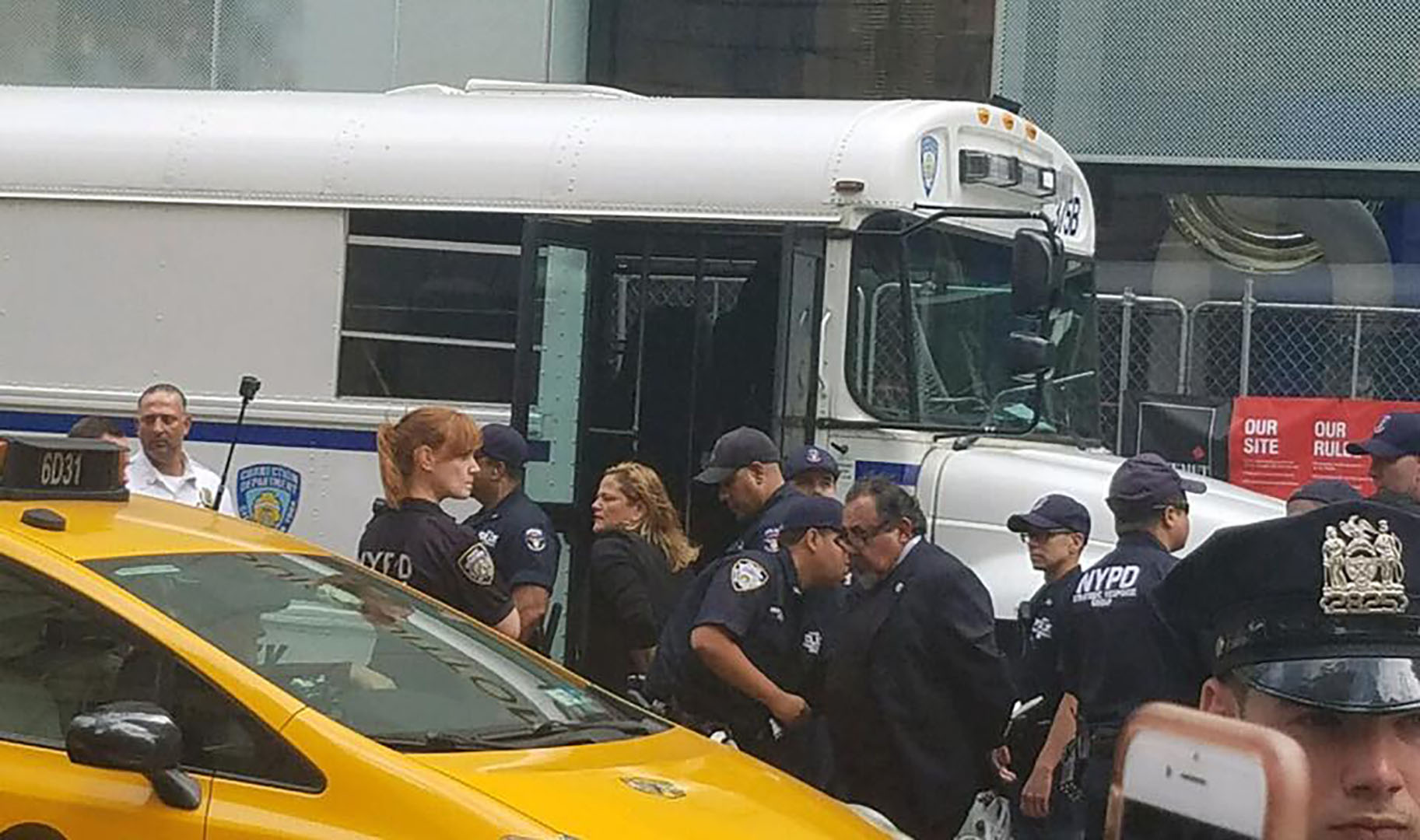 U.S. Rep. Raúl Grijalva is arrested outside of Trump Tower in New York City Sept. 19, 2017. Several members of congress were protesting the president's immigration policy.