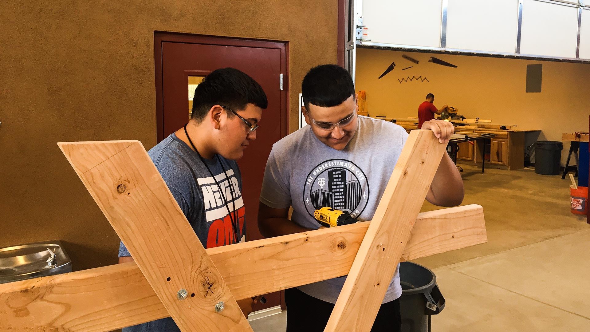 Students in Jim Luckow's class at Pima JTED Star Campus learn skills to be carpenters, masons, plumber and electricians.