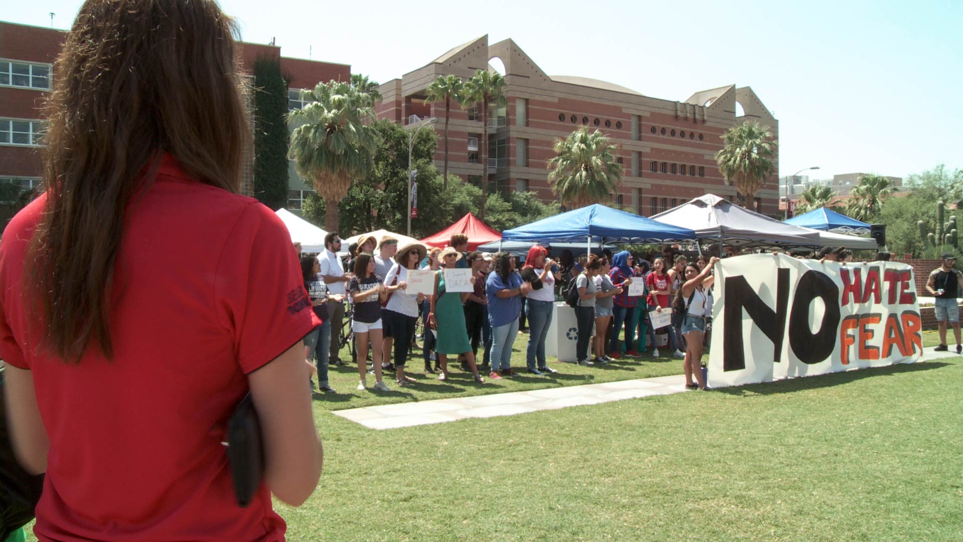 Students on the University of Arizona campus protest the announcement in September 2017 that DACA would be phased out.