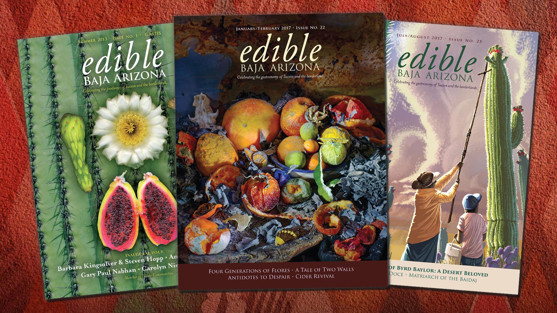 Three covers from Edible Baja Arizona magazine.