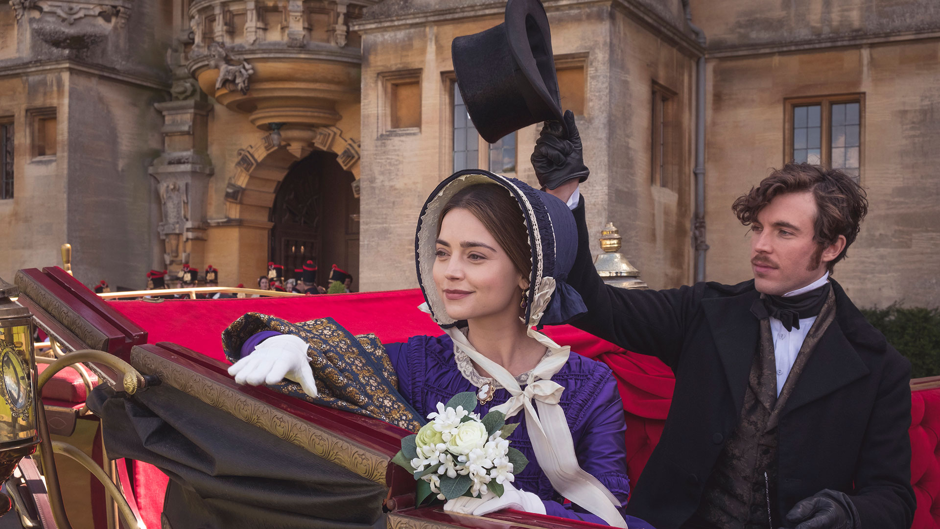 Jenna Coleman as Victoria and Tom Hughes as Albert