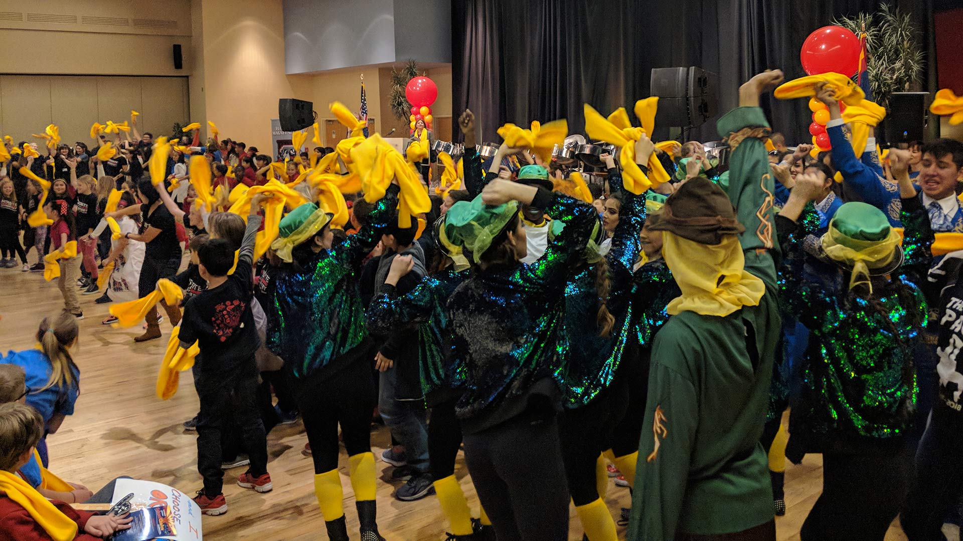 Students dance to wrap up a Jan. 23 event in Tucson celebrating National School Choice Week 2018.