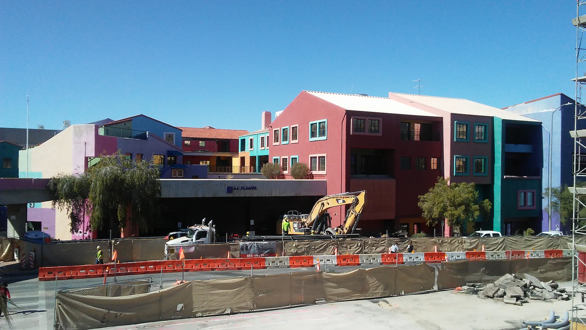 Workers begin demolition of La Placita development at Church and Broadway.  It opened in 1973.