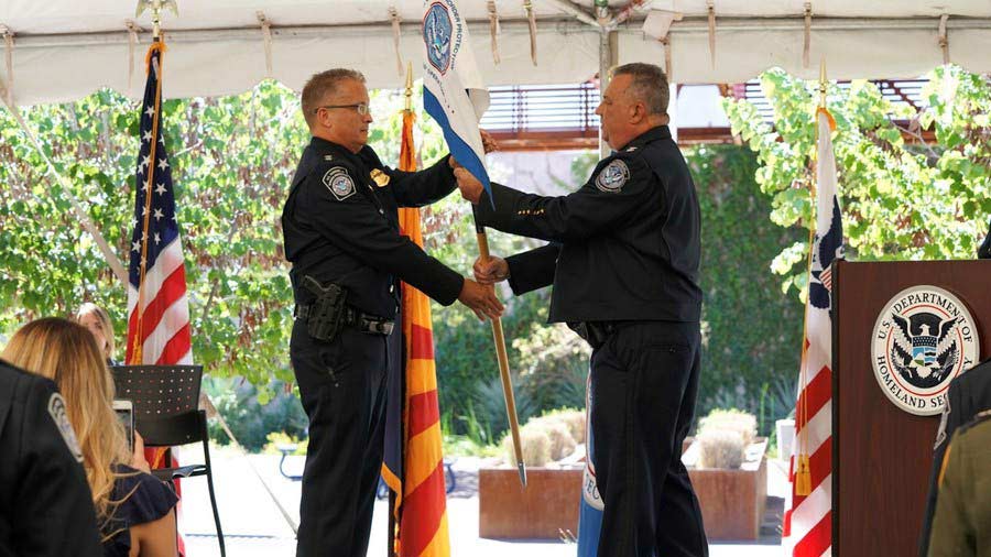 Michael Humphries is sworn in as new Nogales-Area Port Director for Customs and Border Protection, Sept. 27, 2018.