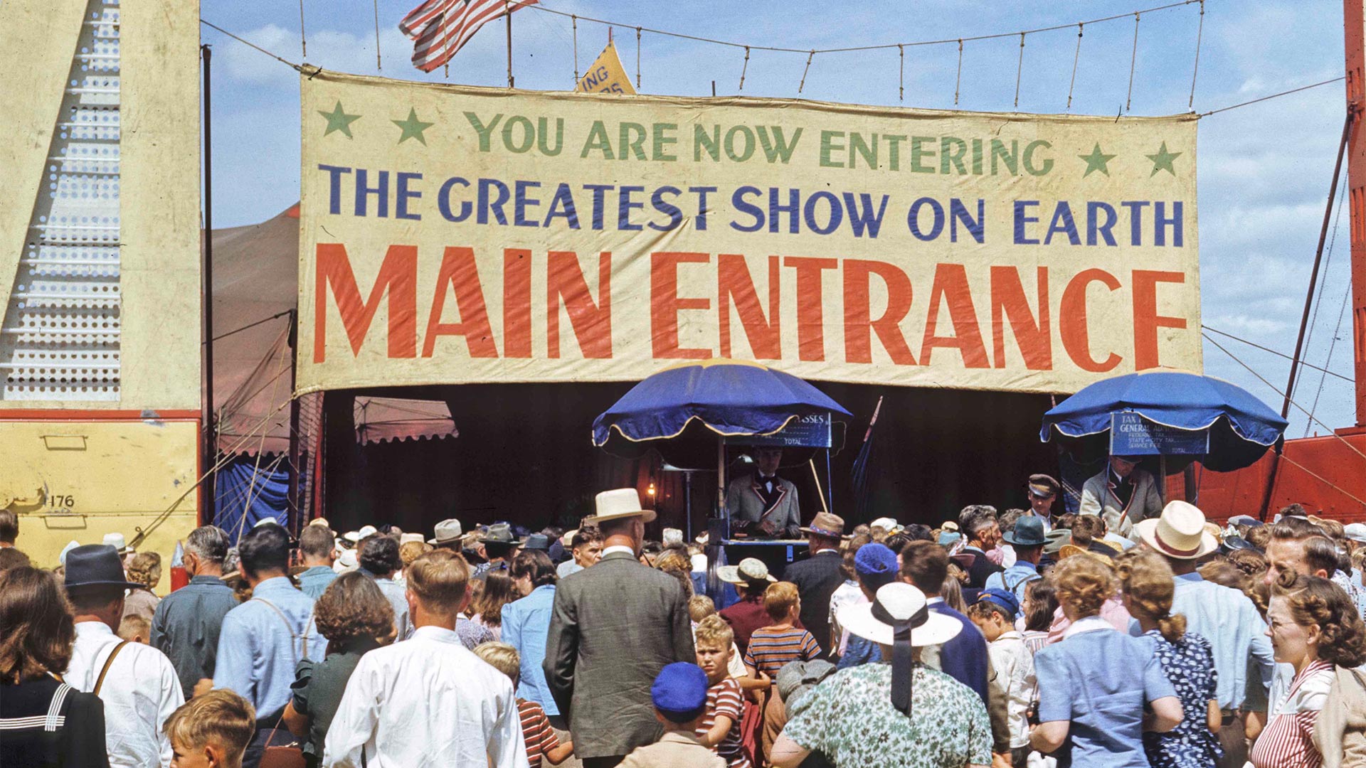 Main Entrance to the Ringling Bros. Circus, Madison, WI, August 17, 1951.
