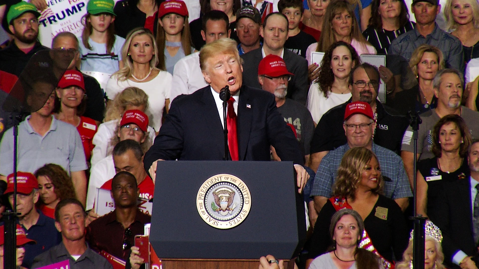 President Donald Trump at a rally in Mesa, Arizona, Oct. 19, 2018.