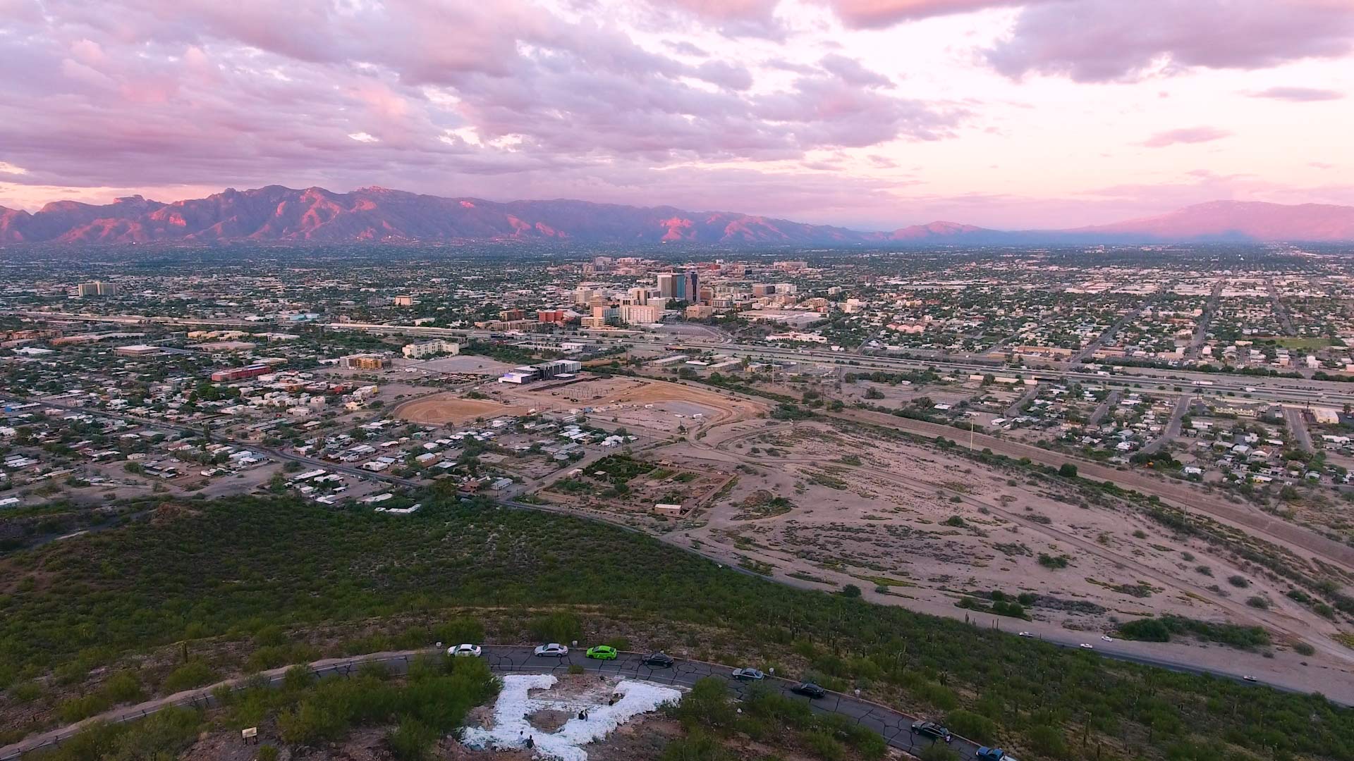 Downtown Tucson from "A" Mountain