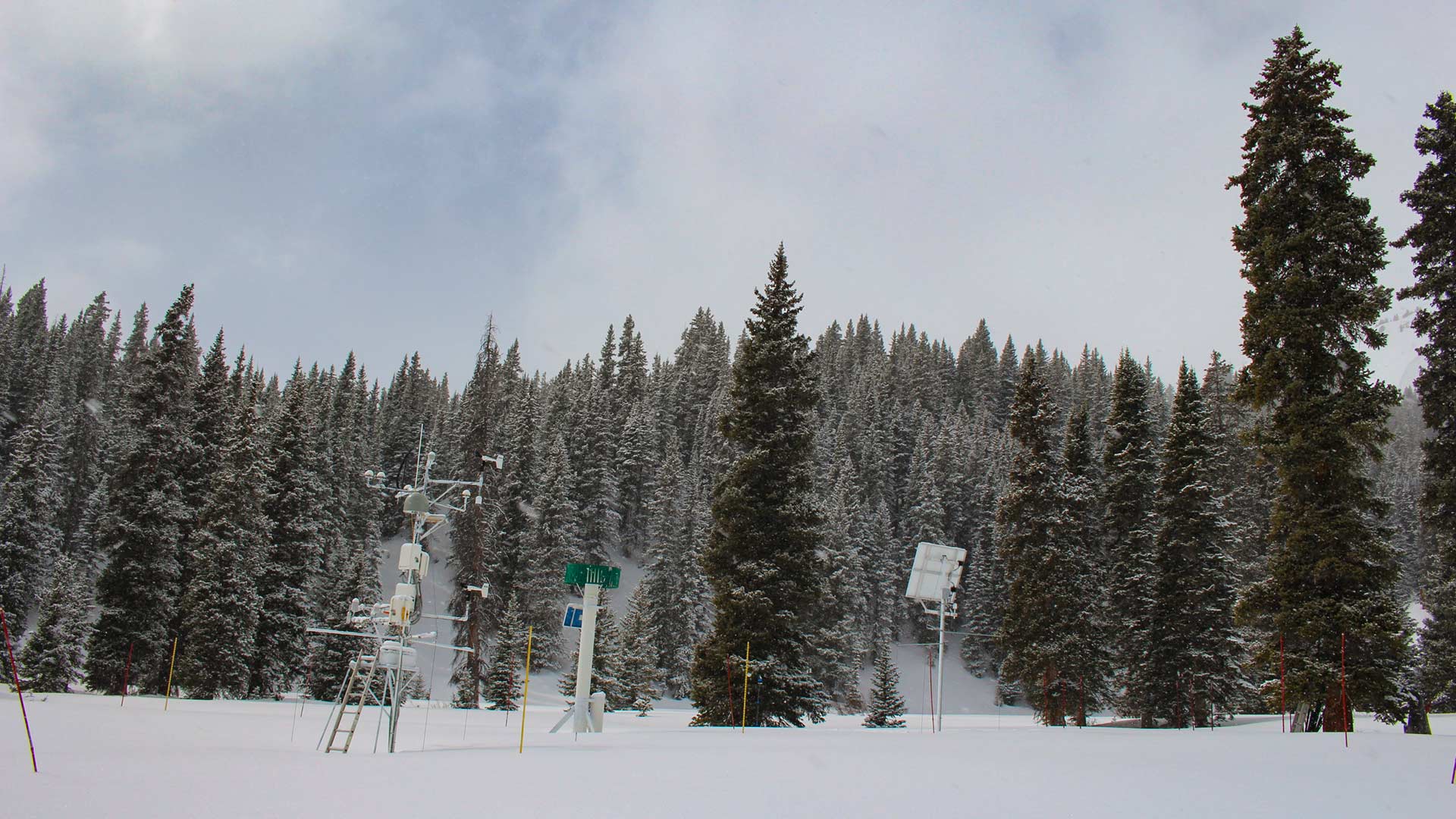 A research station collects snow data in Colorado's San Juan mountains, March 2018.