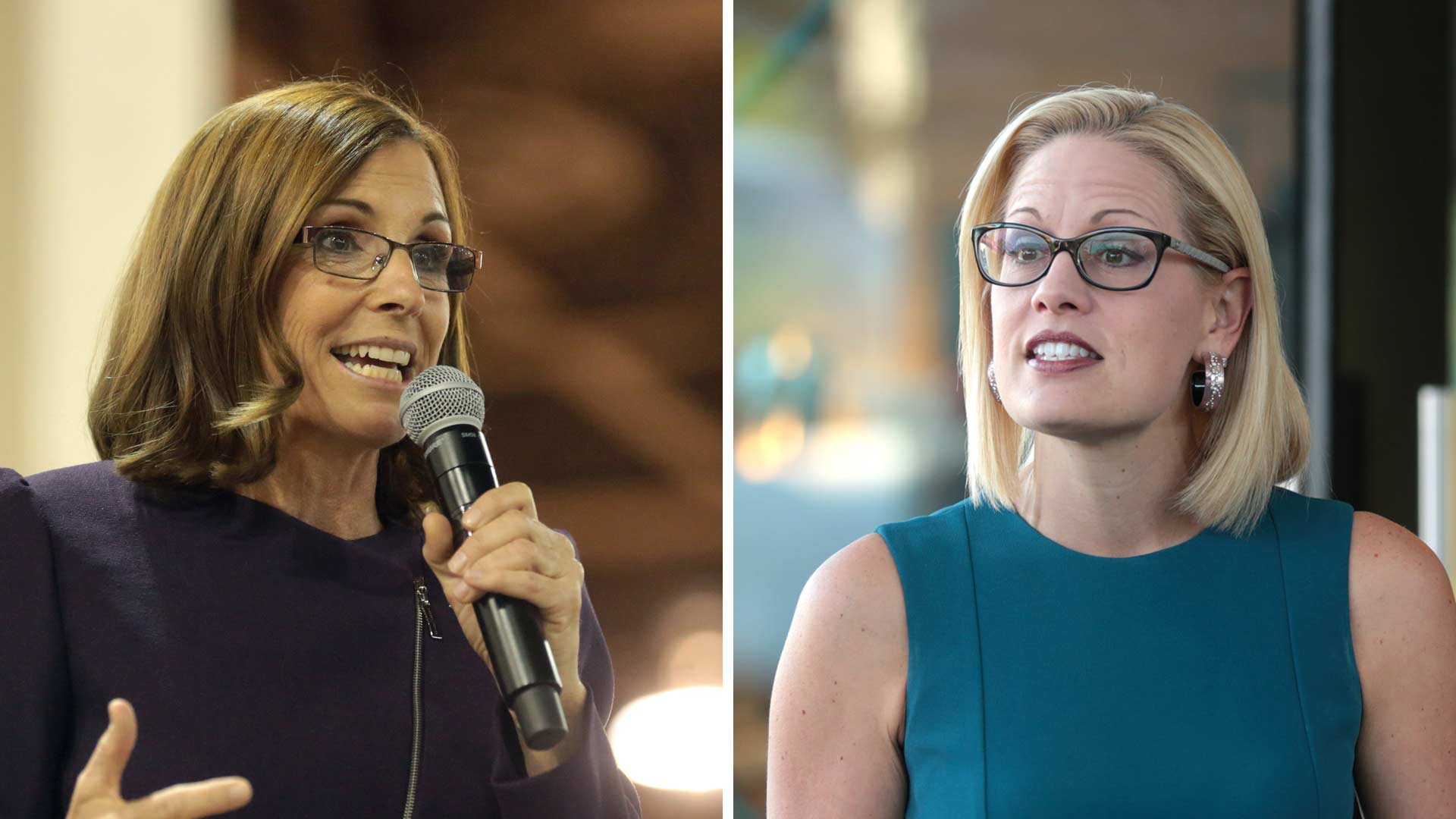 Martha McSally, left, and Kyrsten Sinema.