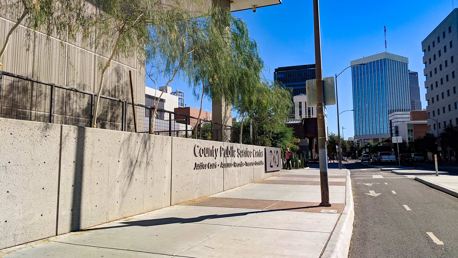 The Pima County Public Service Center, which houses the recorder's office, on Election Day, 2018.