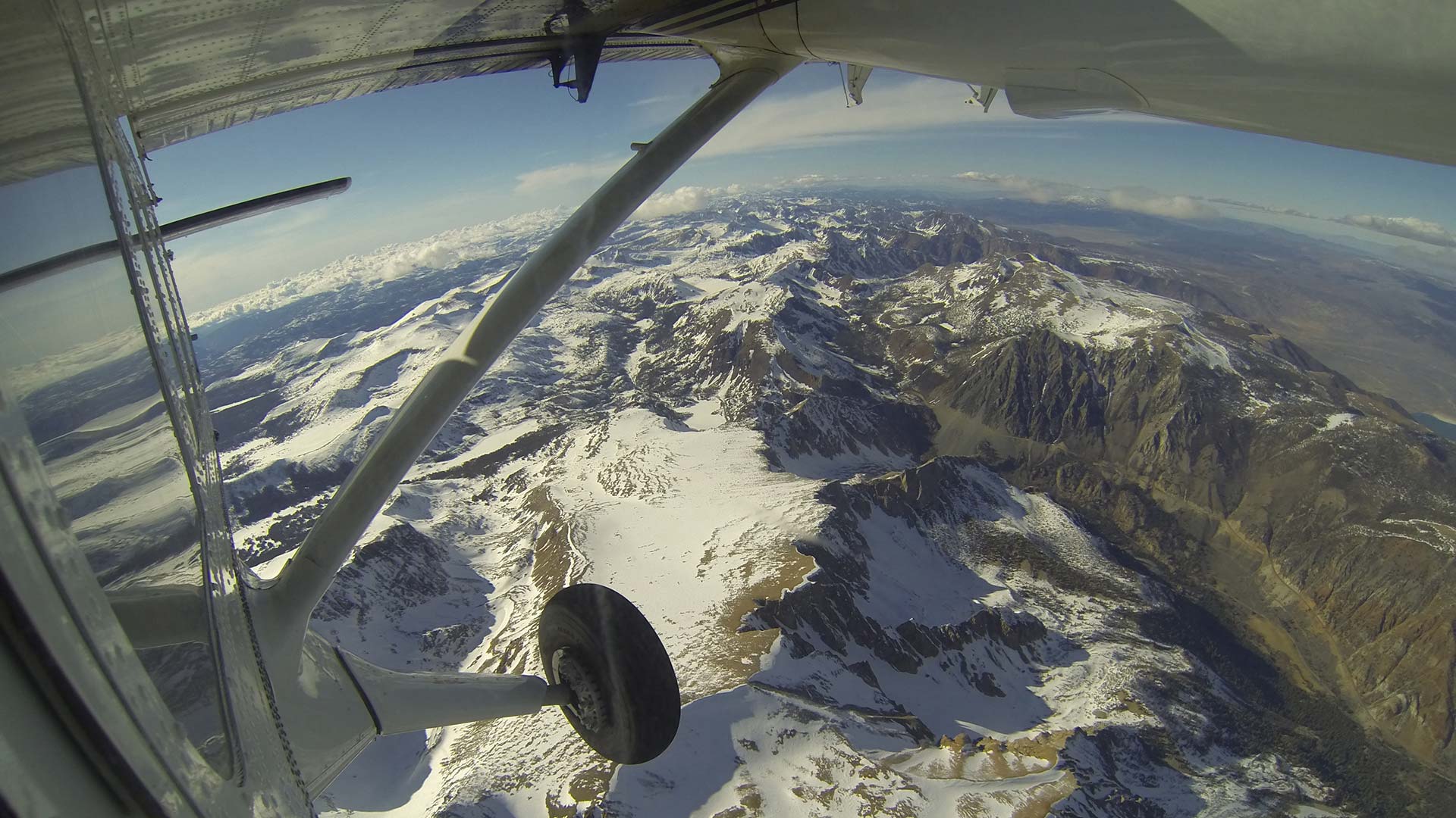 Above Yosemite National Park in California, looking out the window of a Twin Otter aircraft carrying NASA's Airborne Snow Observatory on April 3, 2013.