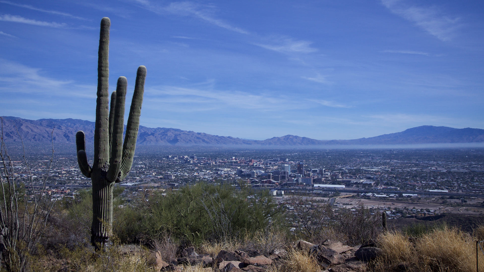 A view of downtown Tucson from the west, January 2018.