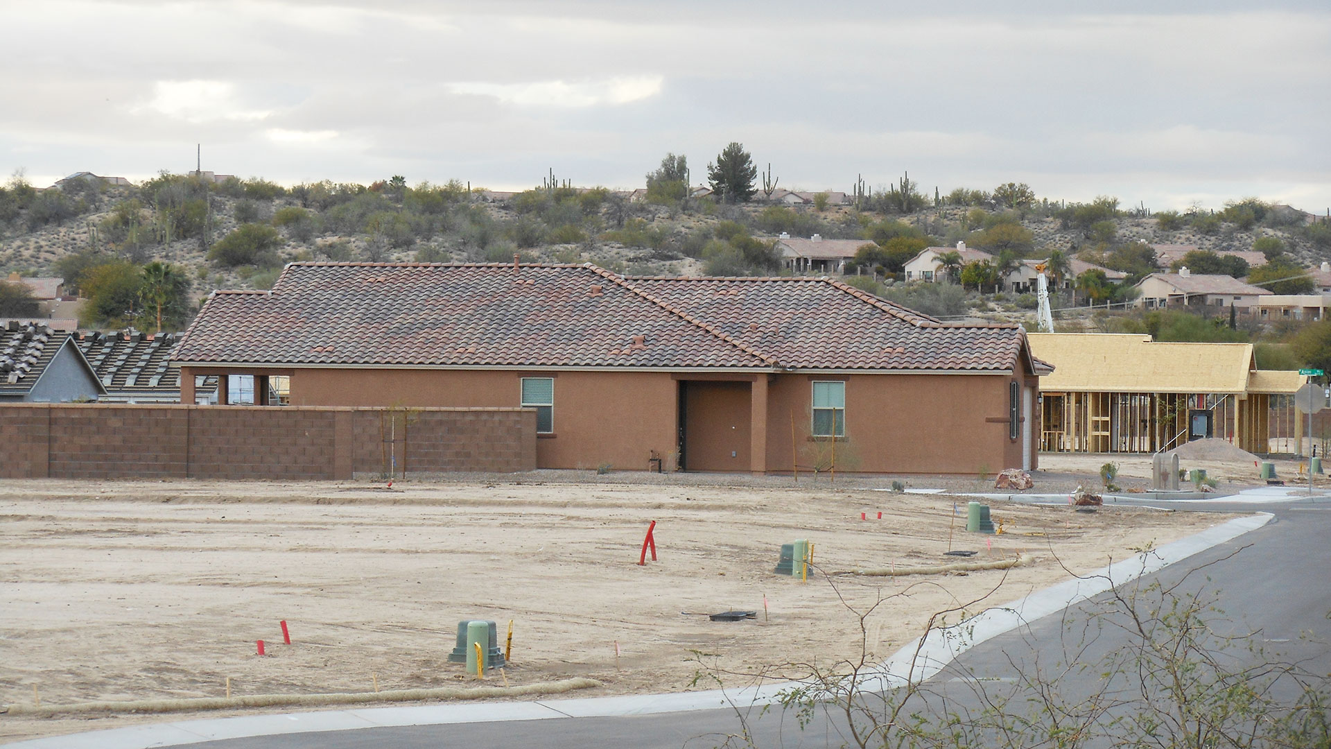 New homes and new home construction on Tucson's northwest side. February 2018