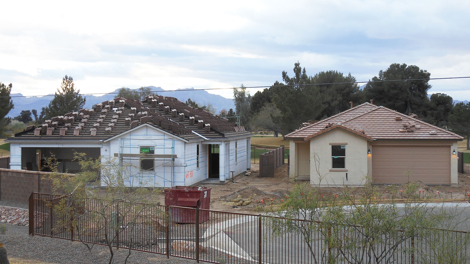 New home construction northwest Tucson.  February 2018