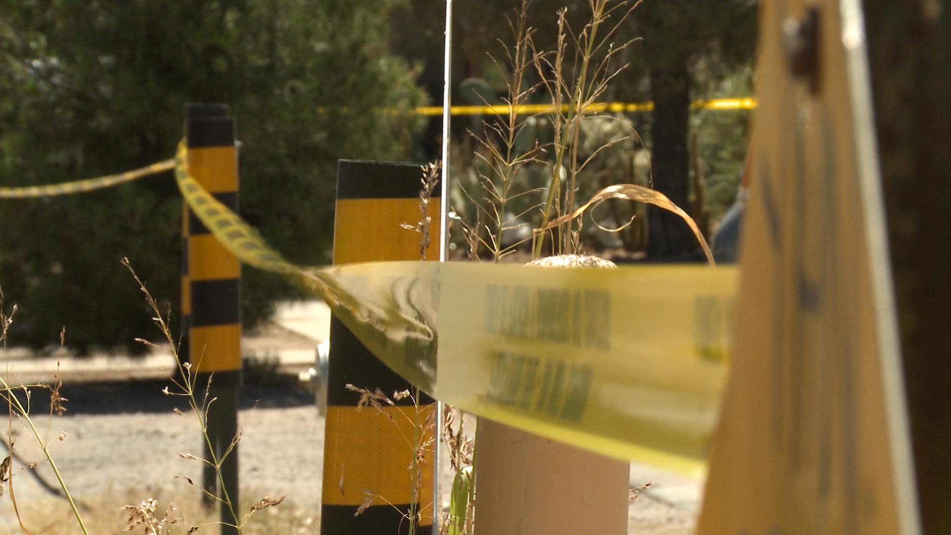 A police line around a crime scene.