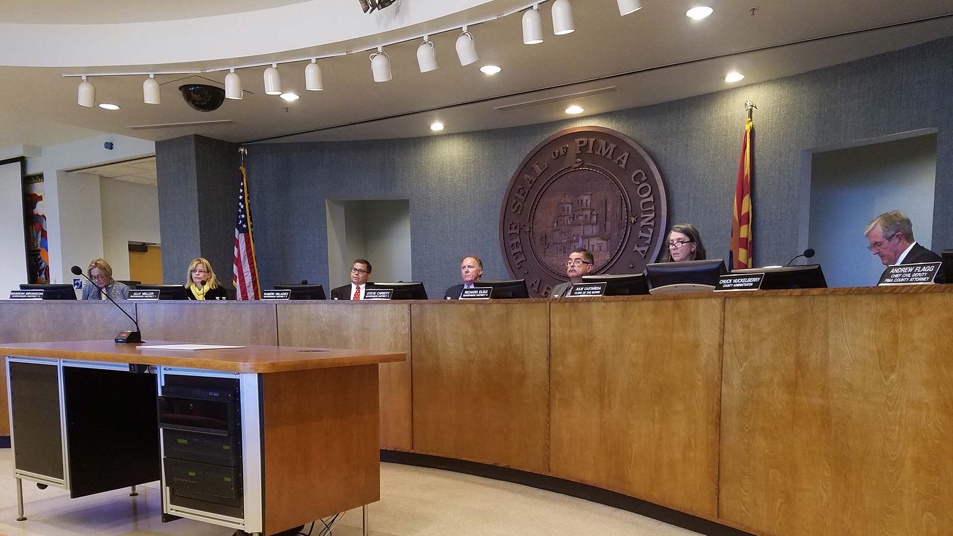 The Pima County Board of Supervisors at a March 20, 2018 meeting.