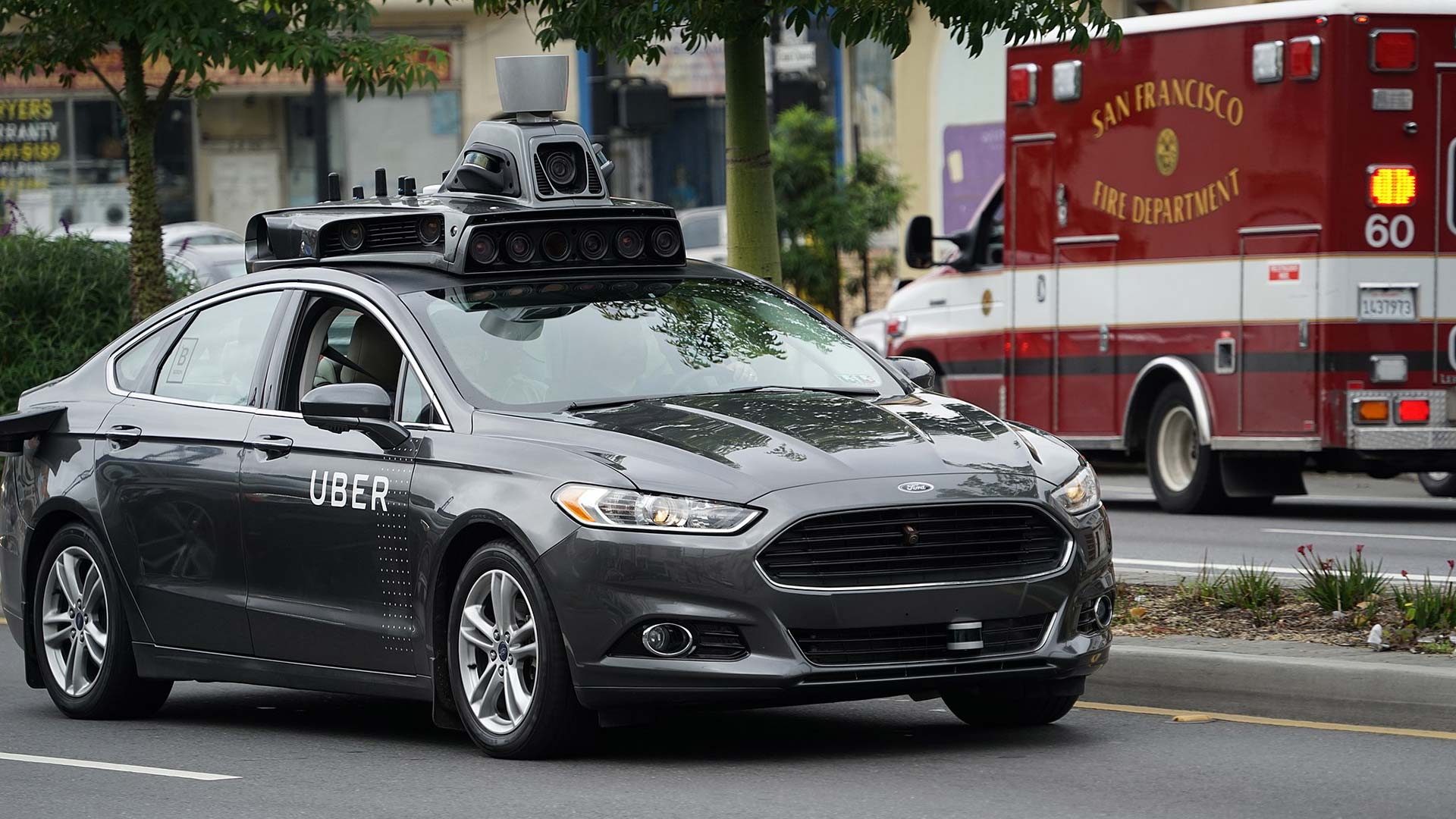 An Uber self-driving vehicle in San Francisco.