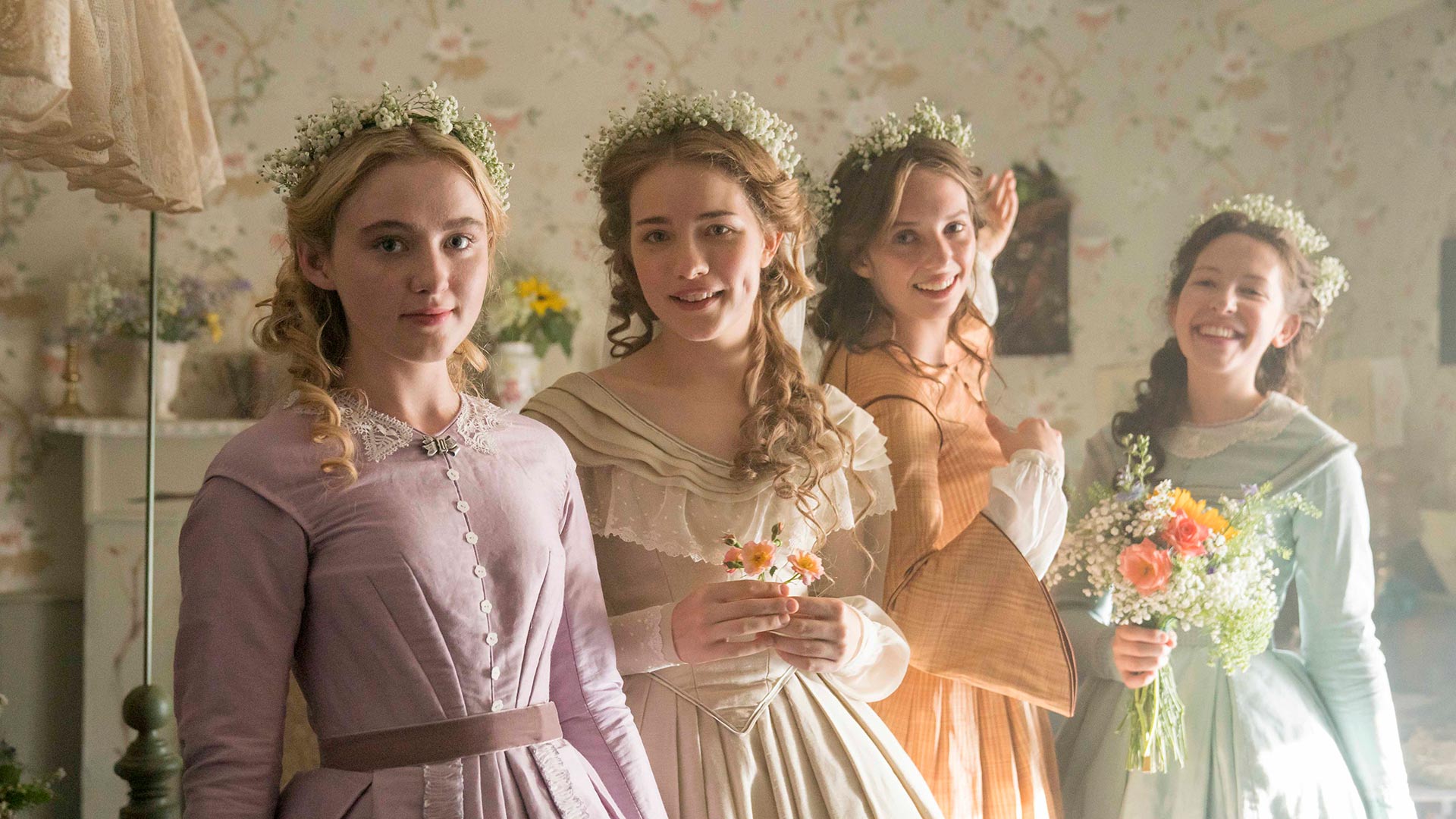 Pictured (l-r): Kathryn Newton as Amy, Willa Fitzgerald as Meg, Maya Hawke as Jo, and Annes Elwy as Beth.