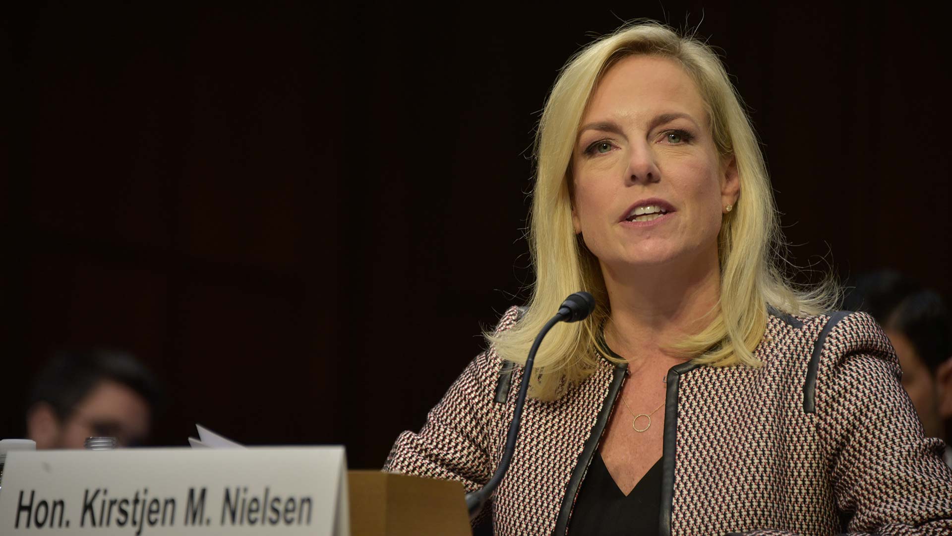 Secretary Kirstjen M. Nielsen testifying before the Senate Judiciary Committee, Jan. 16, 2018.