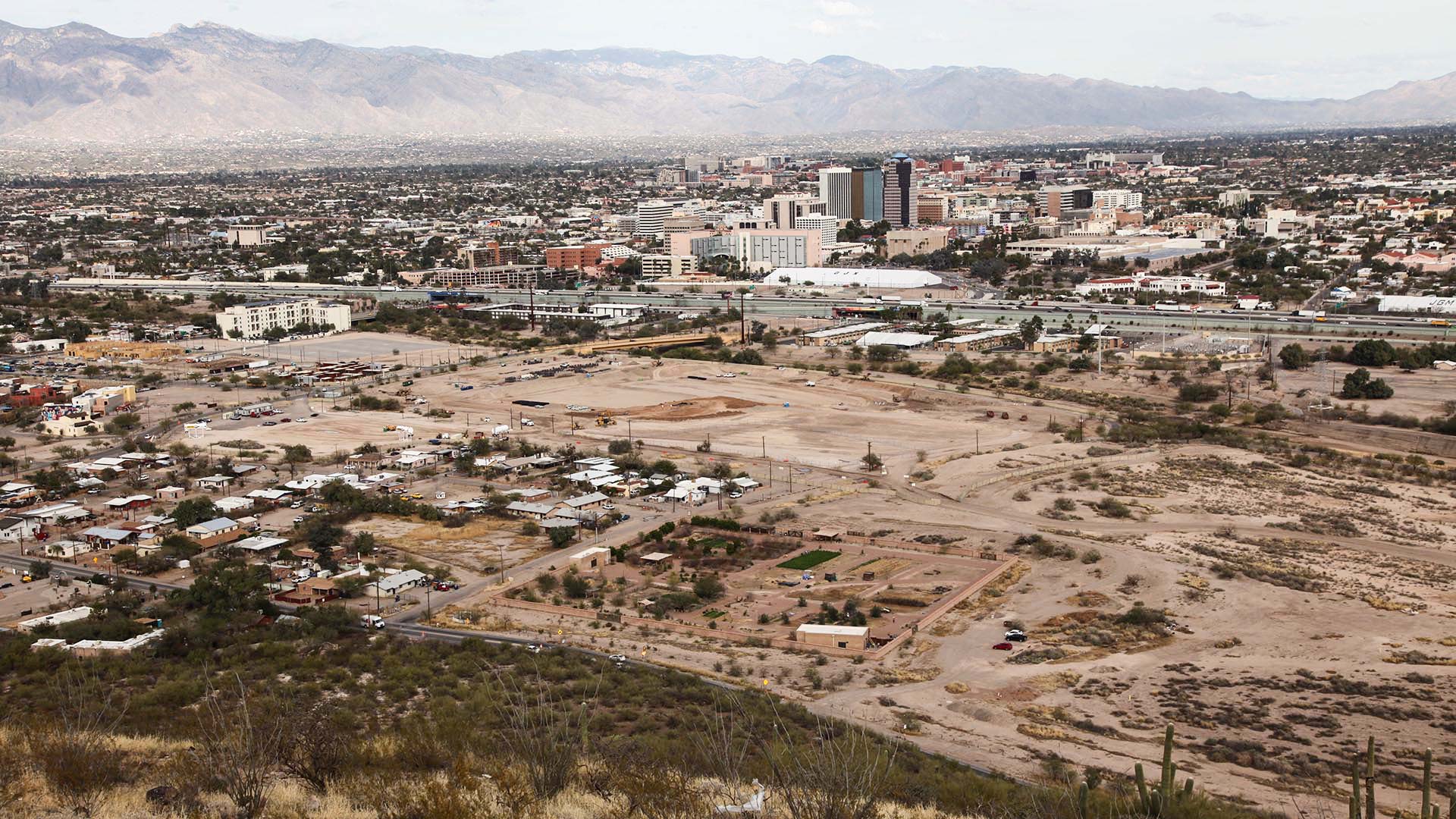 Looking toward downtown Tucson from "A" Mountain.