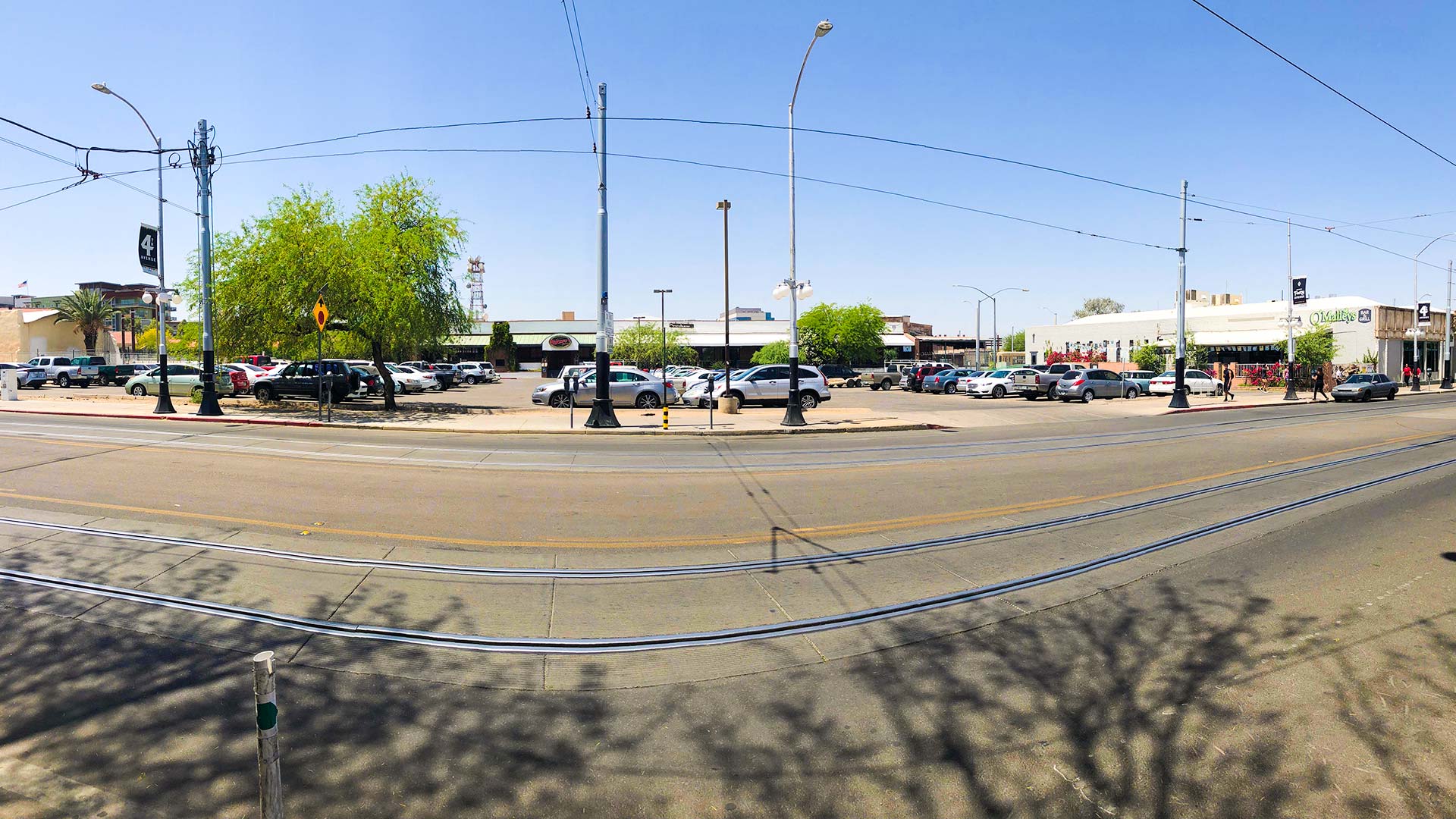 The parking lot of Maloney's Tavern, the site of proposed commercial-use buildings. 