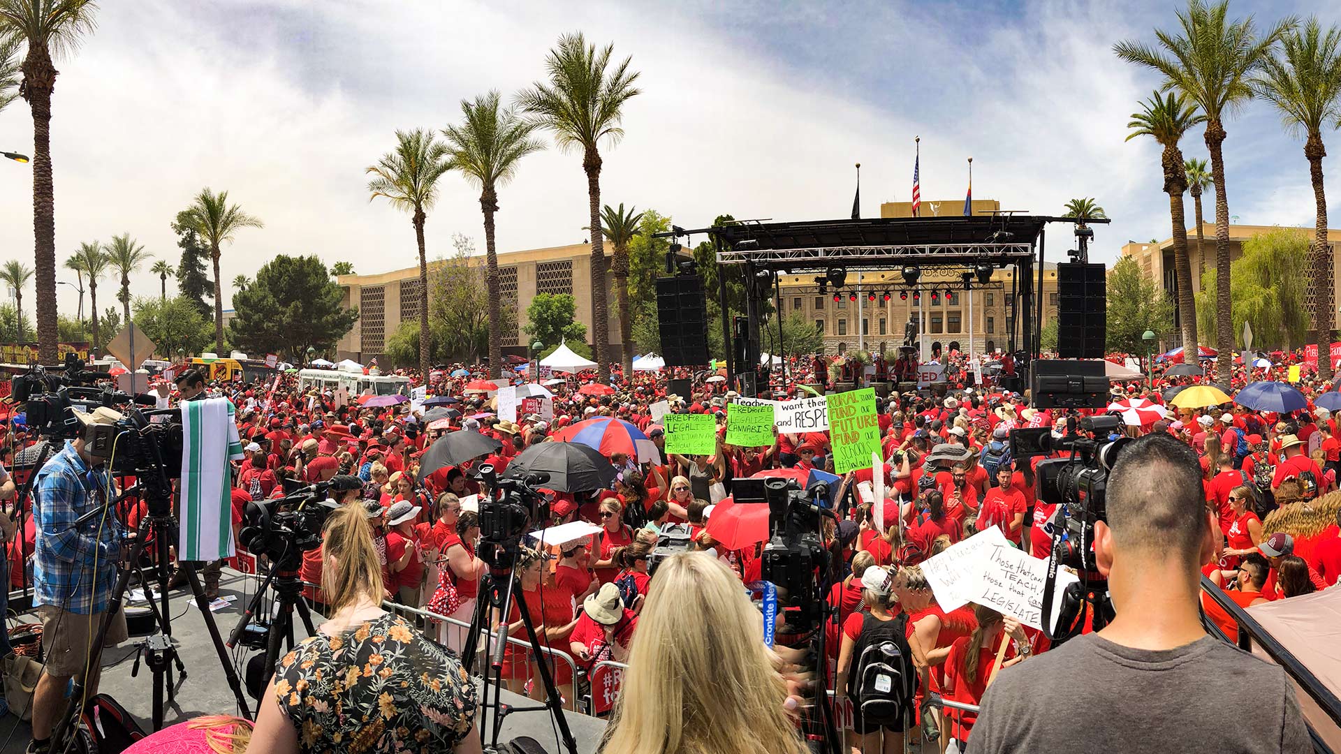 #RedForEd protesters gather in Phoenix, April 26, 2018.