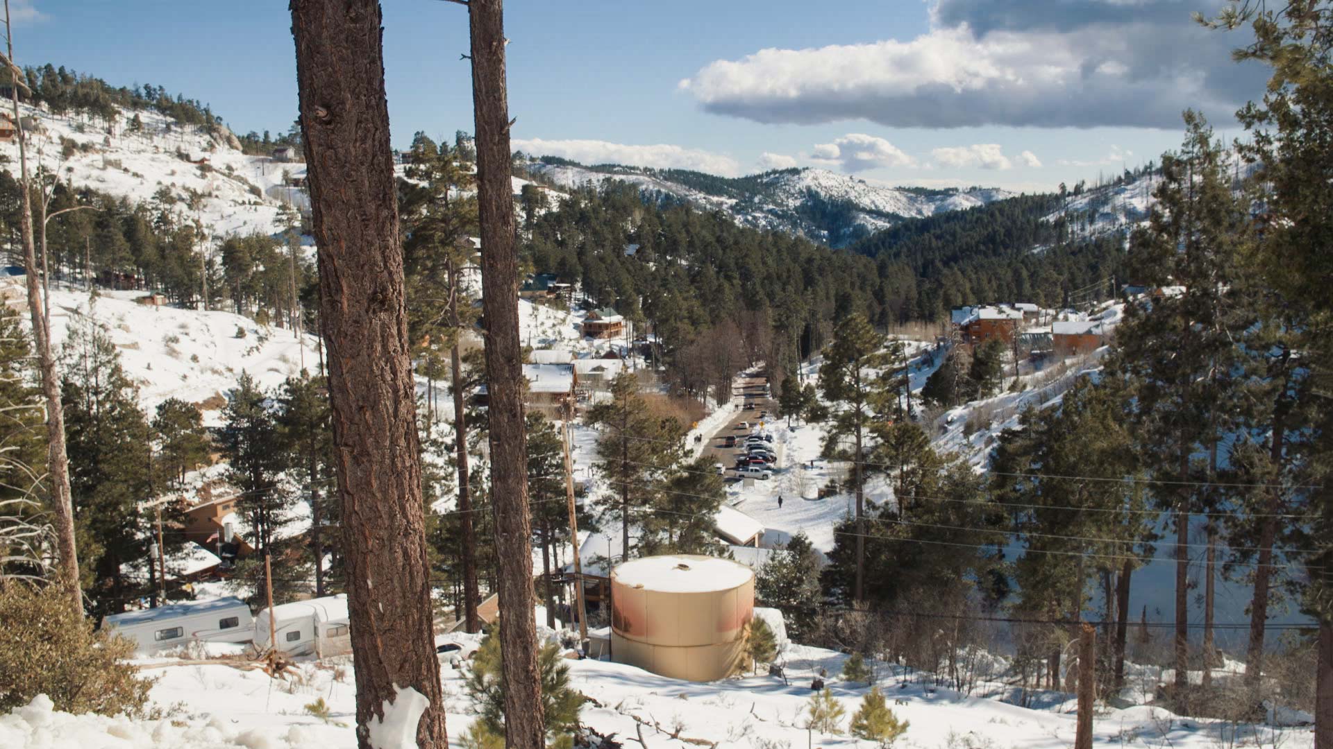 Snow blankets Summerhaven in the Santa Catalina Mountains.