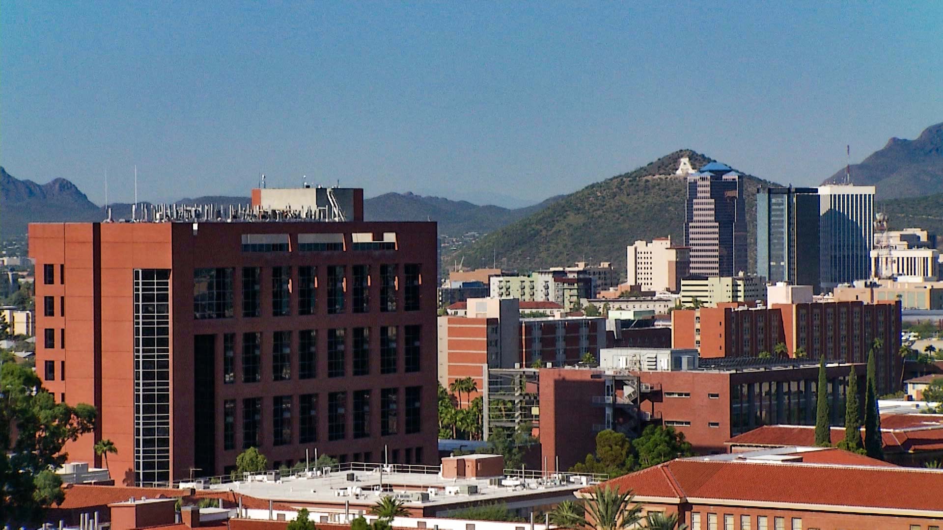 Looking west toward downtown Tucson, with "A" Mountain in the background.