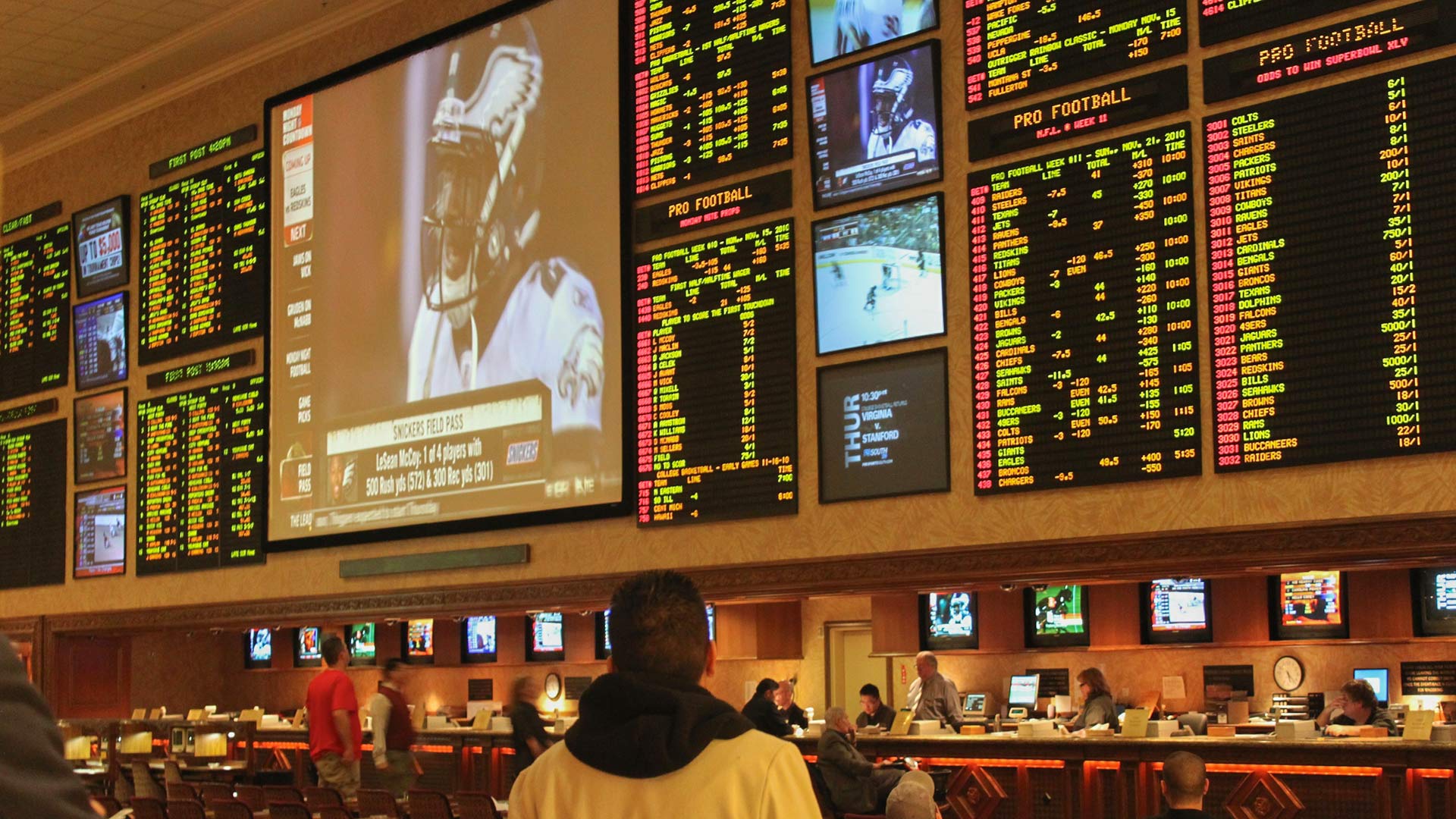 Sports betting in Las Vegas.