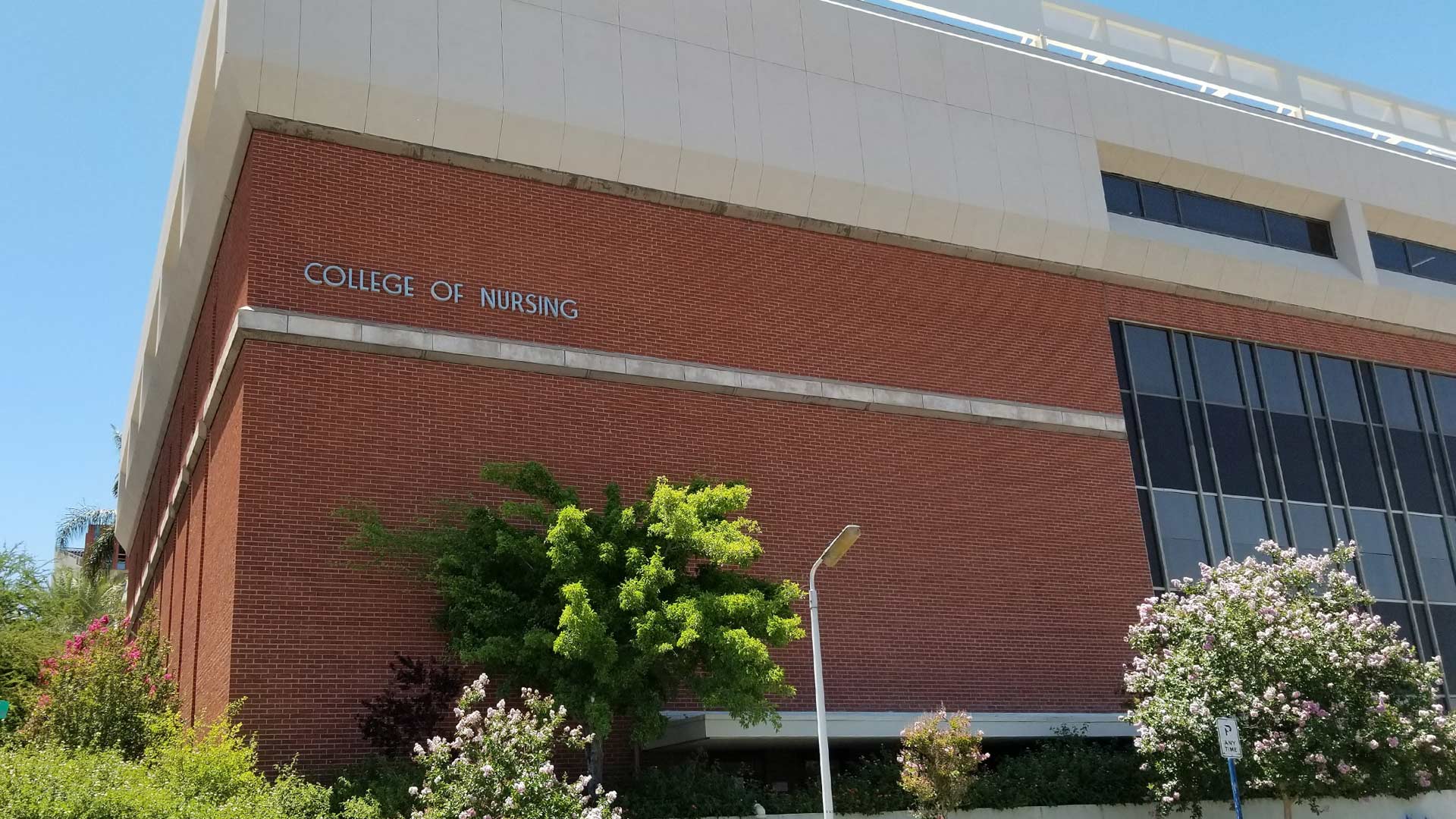 The east facade of the University of Arizona College of Nursing.