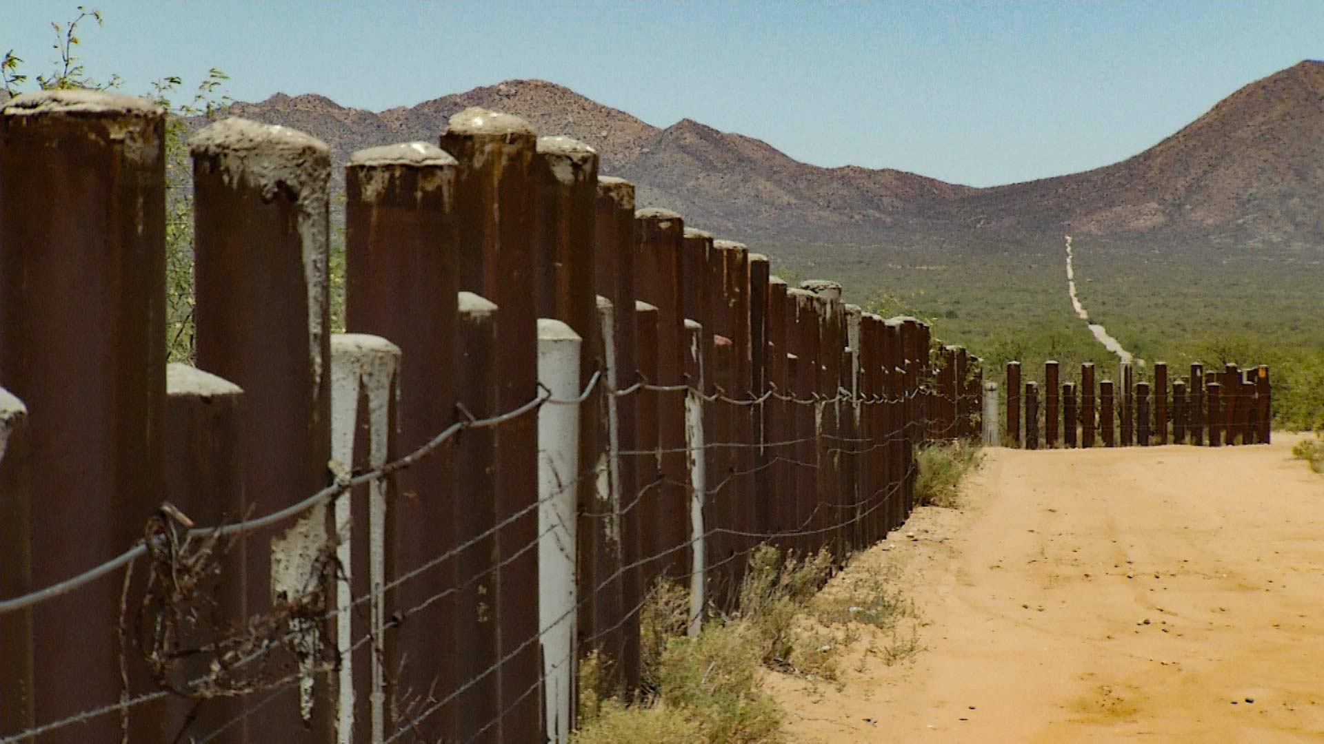 The barrier running along the U.S.-Mexico border cuts across the Tohono O'odham Nation.