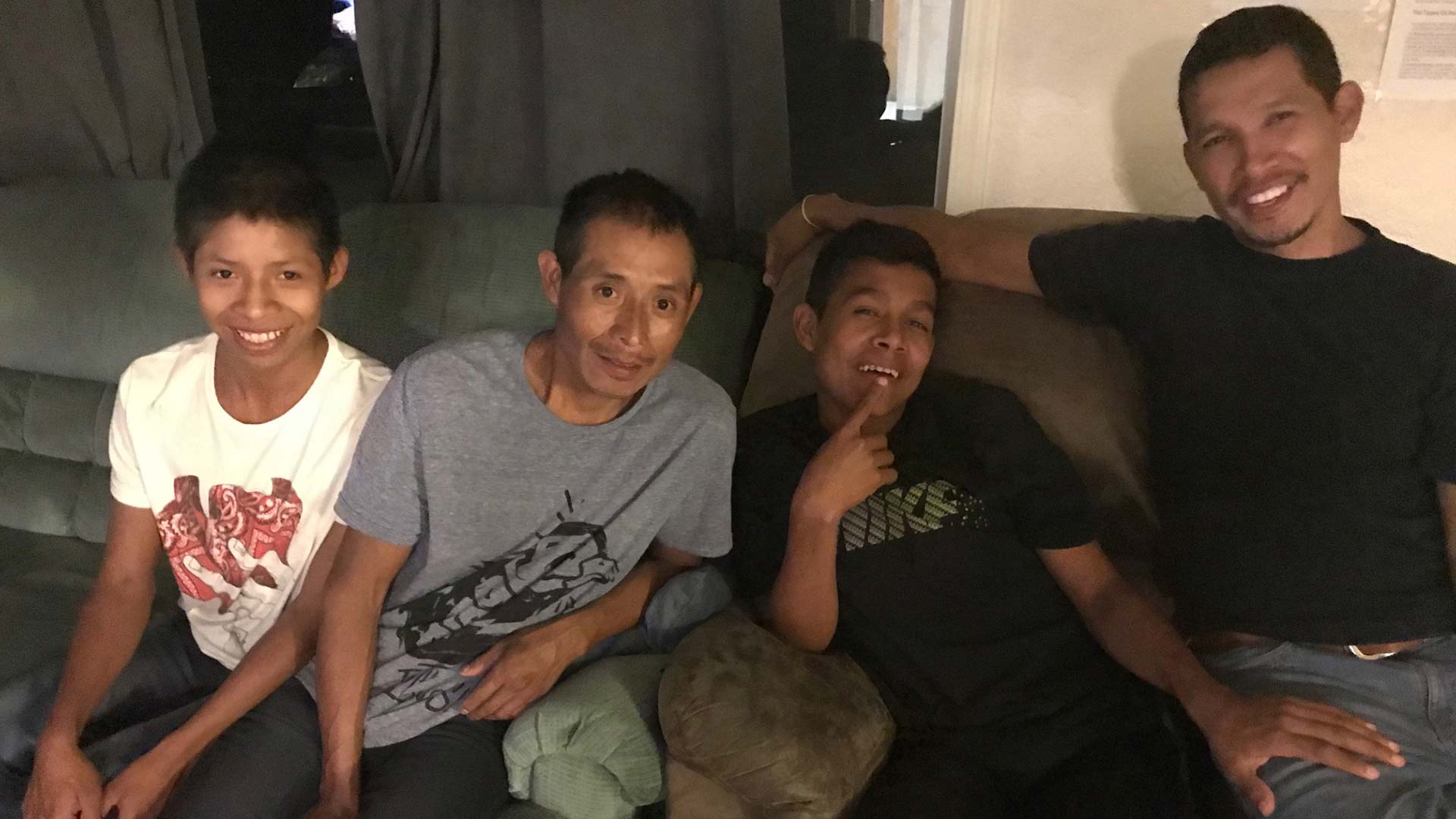 Two Central American fathers who made the journey from Guatemala with their teenage sons.  Fathers say both teens were targeted by violent gangs to join or be killed. 