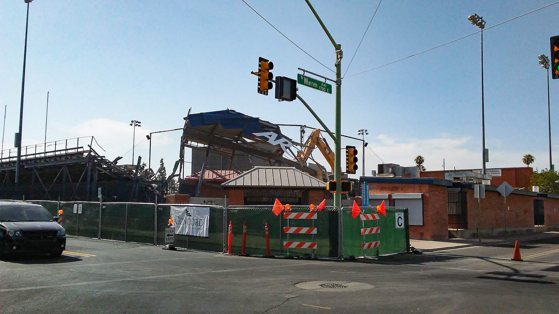 Demolition is underway for improvements at Rita Hillenbrand Stadium.