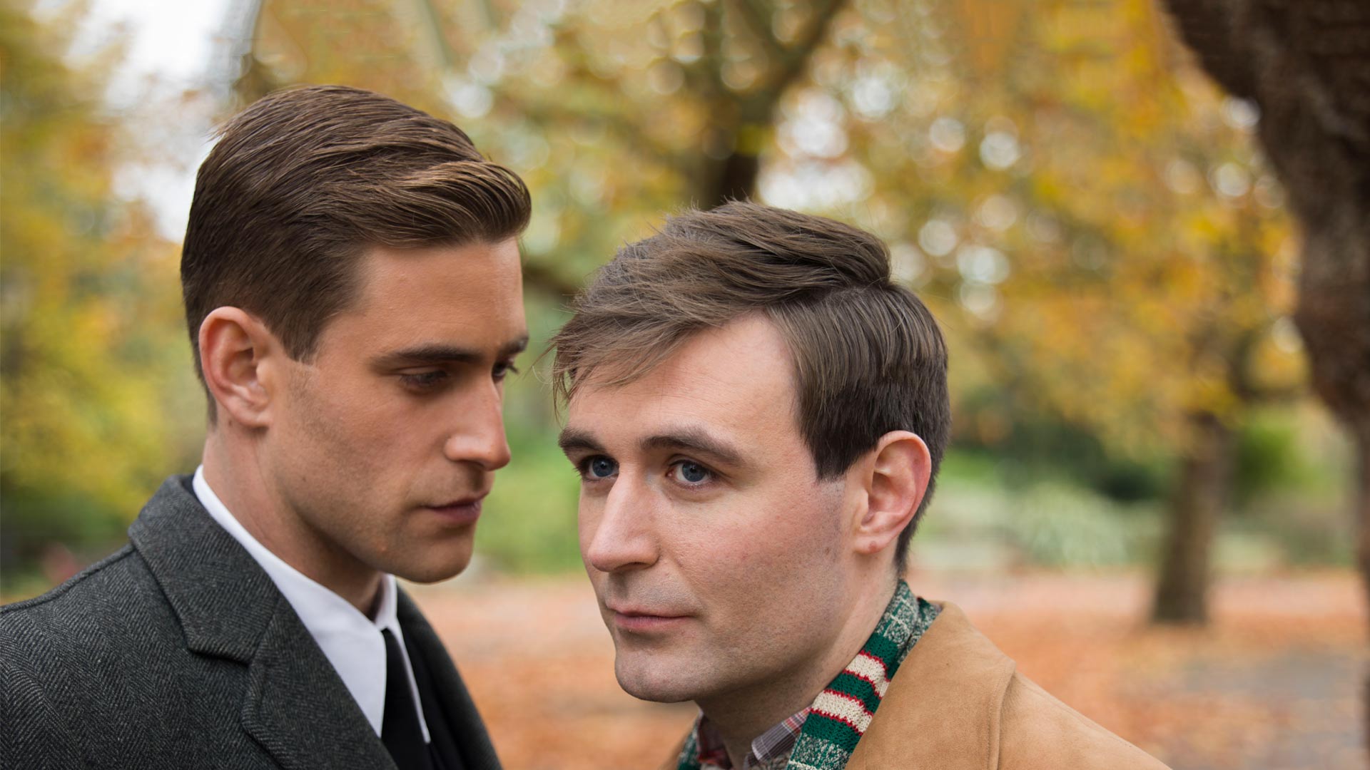 Shown from left to right: Oliver Jackson-Cohen as Michael Berryman and James McArdle as Thomas March