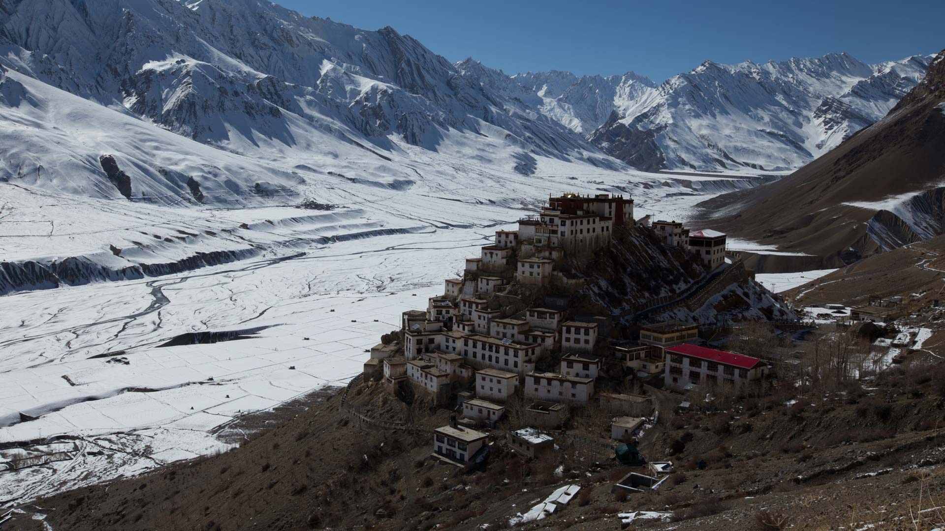 Key monastery in the Spiti Valley, India.