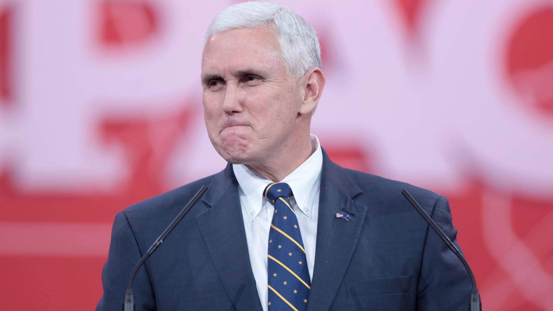 Governor Mike Pence of Indiana speaking at the 2015 Conservative Political Action Conference (CPAC) in National Harbor, Maryland.